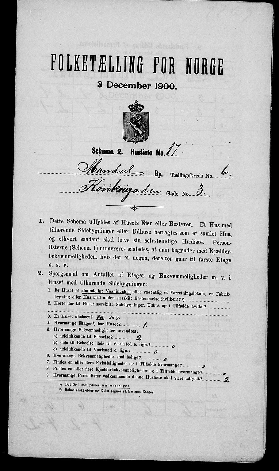 SAK, 1900 census for Mandal, 1900, p. 800