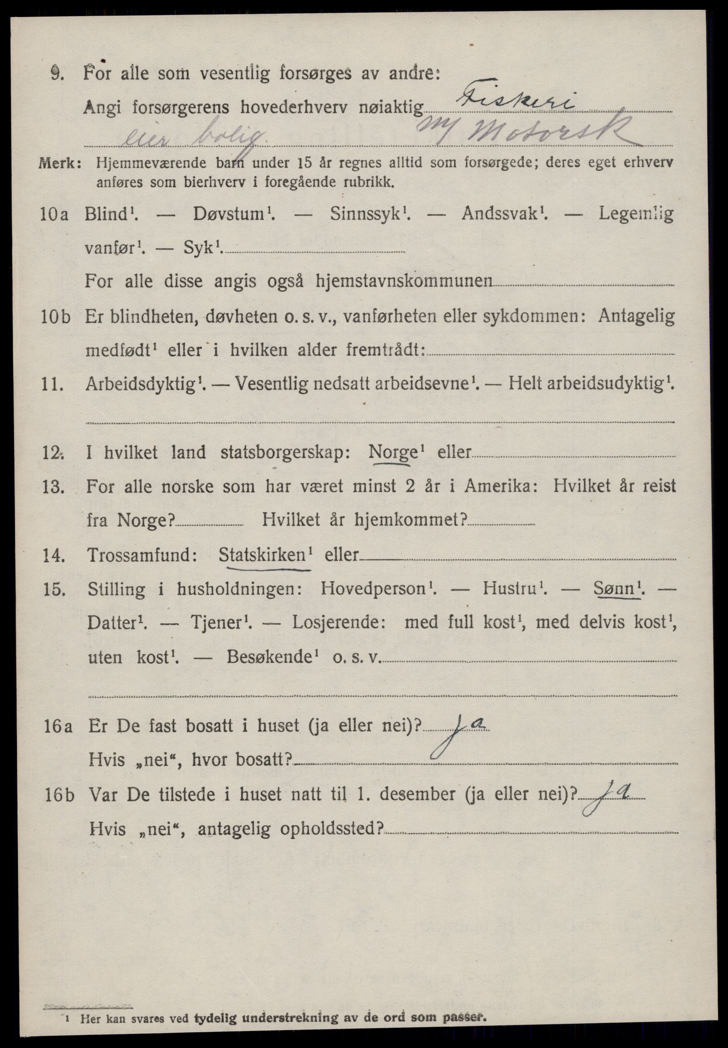 SAT, 1920 census for Giske, 1920, p. 2611