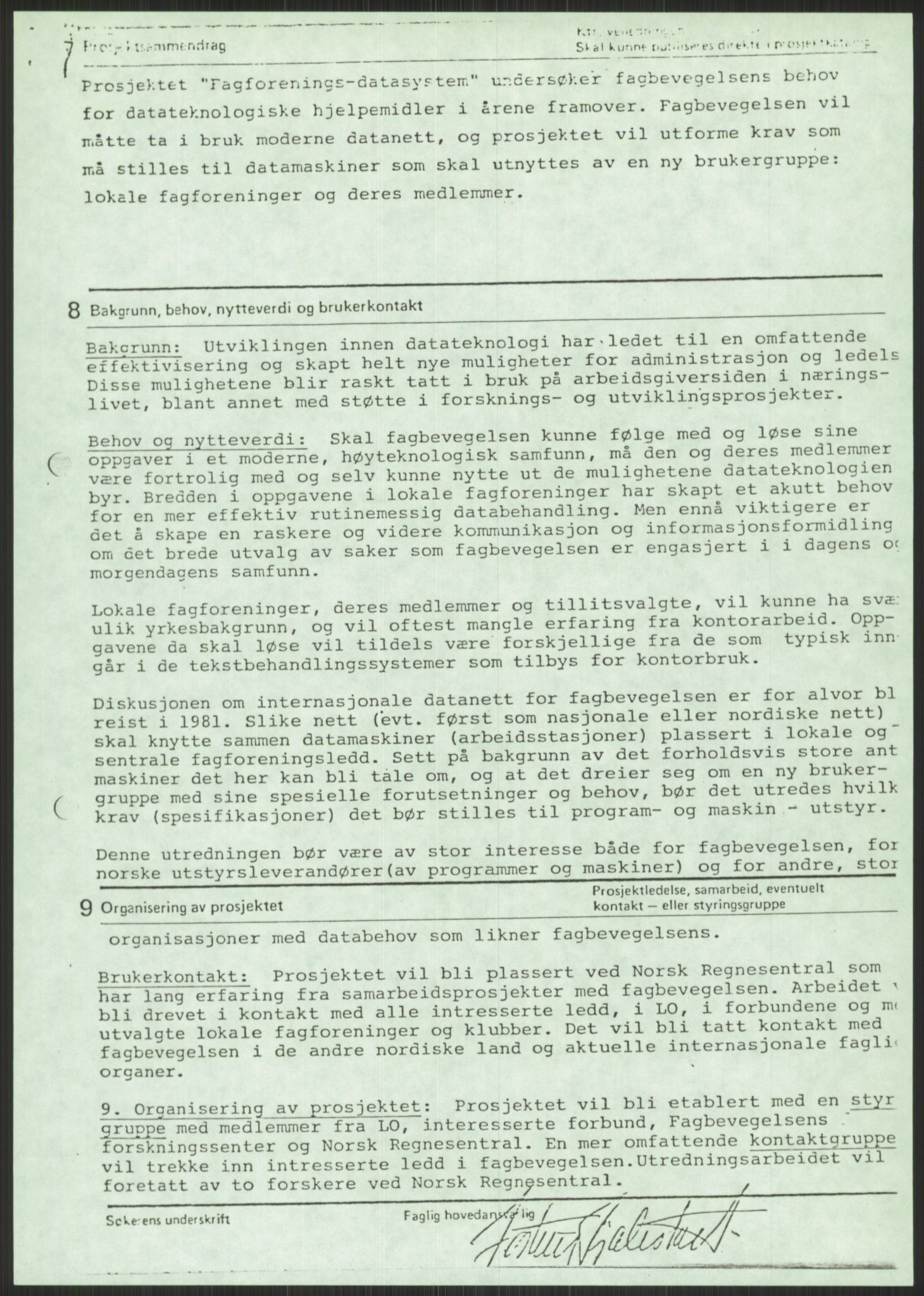 Nygaard, Kristen, RA/PA-1398/F/Fi/L0006: Fagbevegelse, demokrati, Jern- og Metallprosjektet, 1970-2002, p. 875