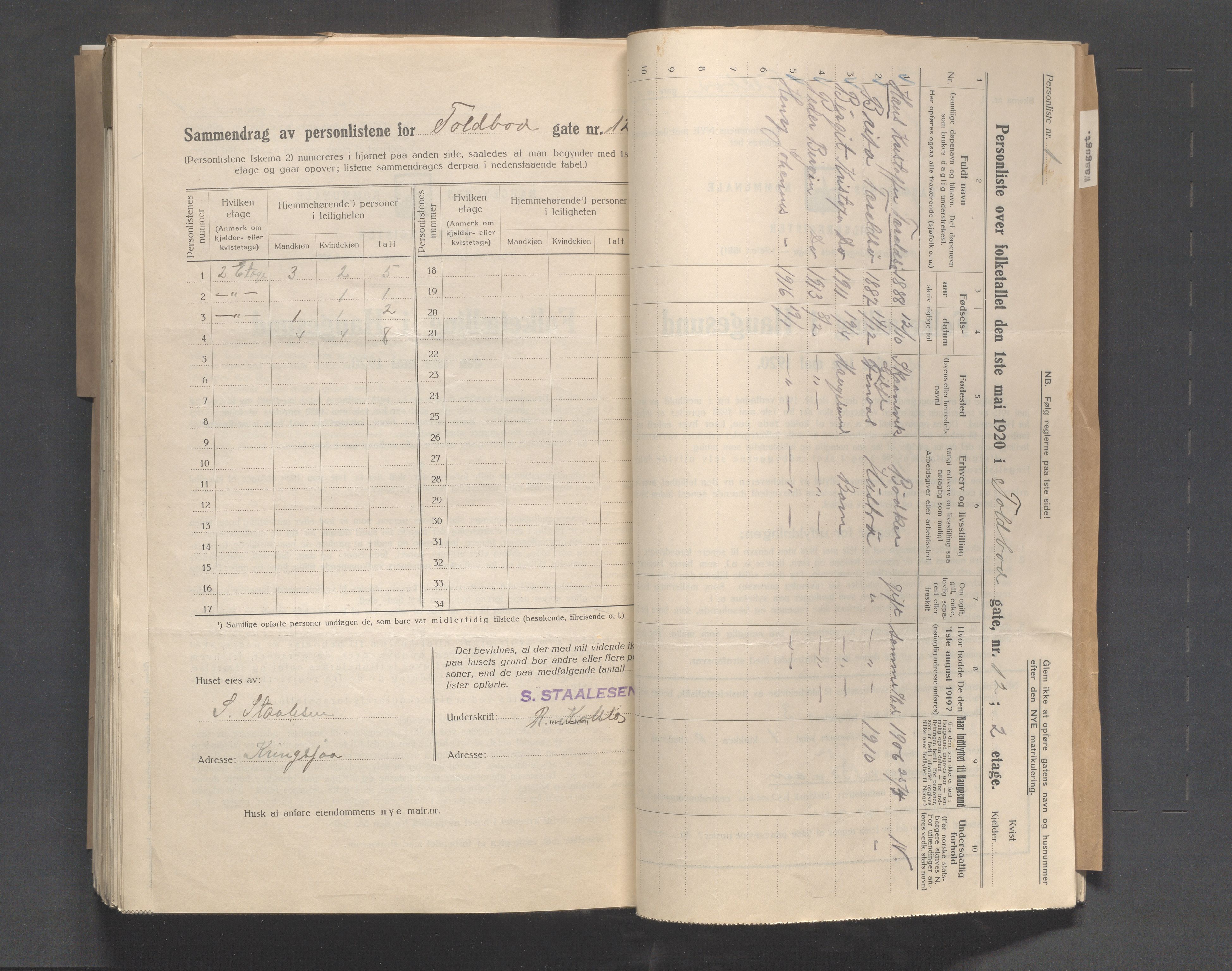 IKAR, Local census 1.5.1920 for Haugesund, 1920, p. 7127