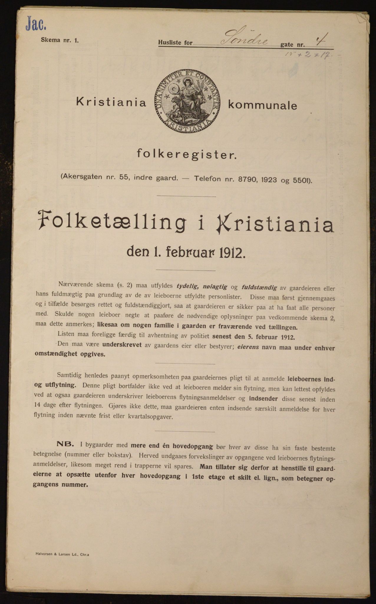 OBA, Municipal Census 1912 for Kristiania, 1912, p. 106367