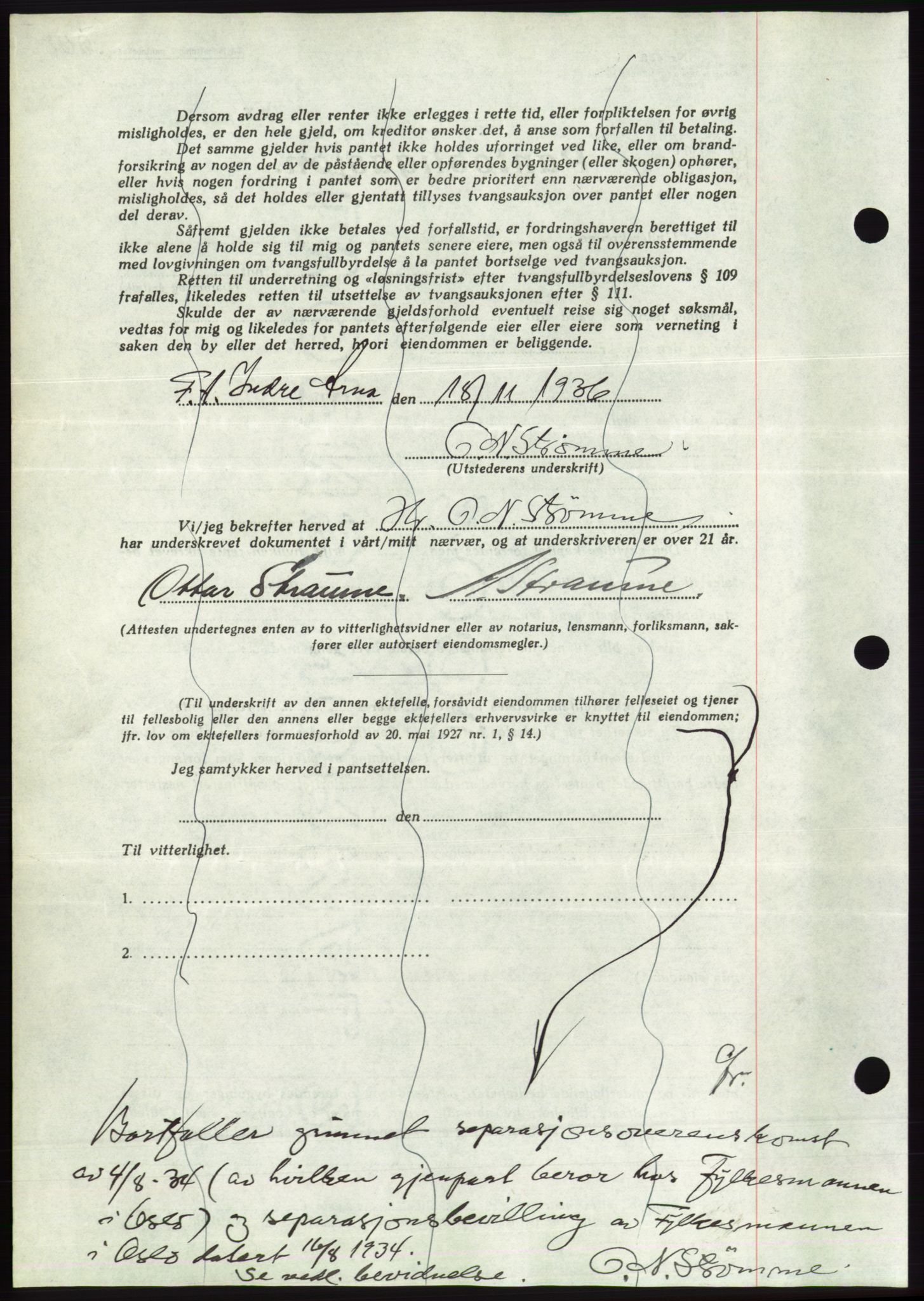 Søre Sunnmøre sorenskriveri, AV/SAT-A-4122/1/2/2C/L0061: Mortgage book no. 55, 1936-1936, Diary no: : 1678/1936