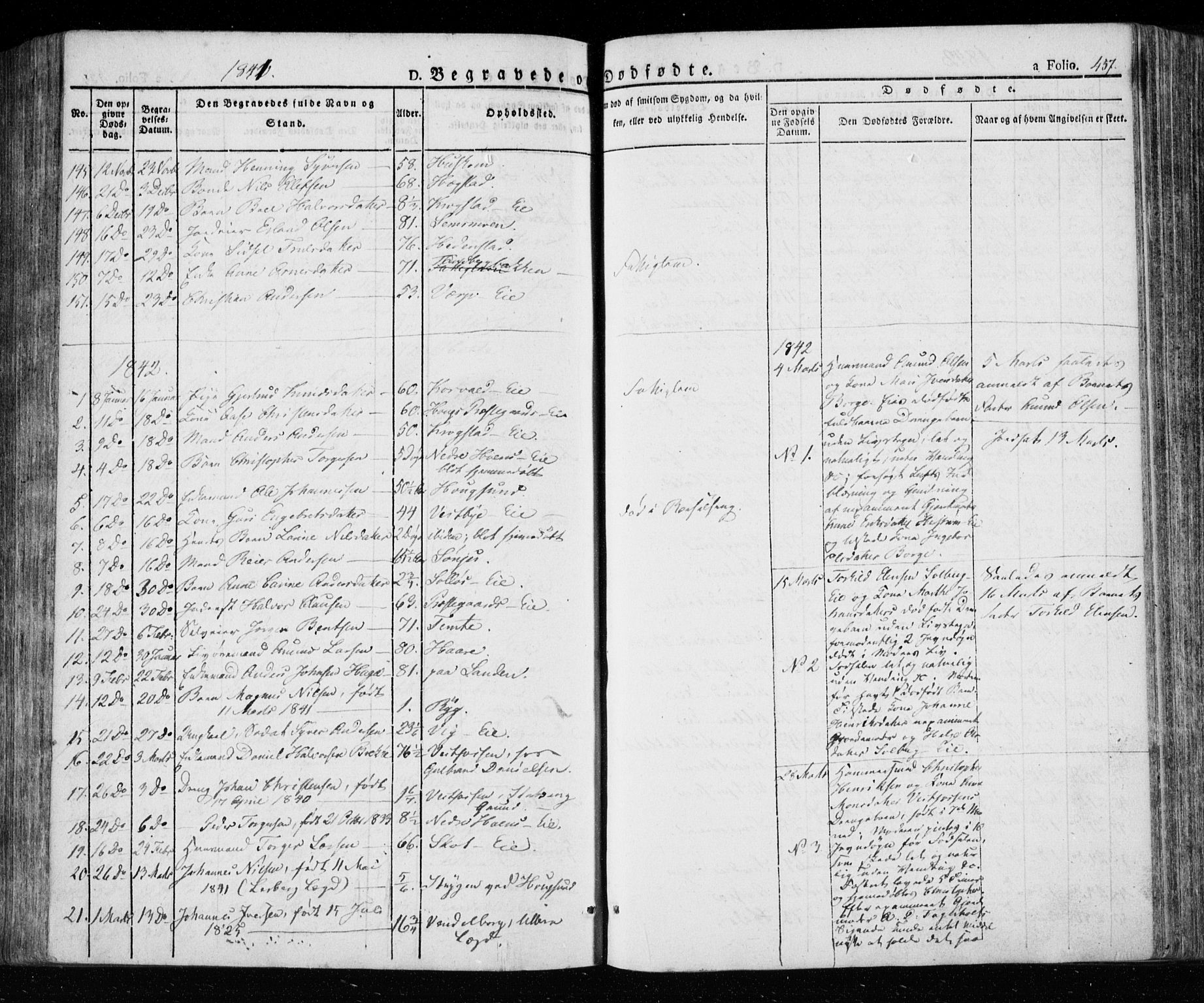 Eiker kirkebøker, AV/SAKO-A-4/F/Fa/L0013a: Parish register (official) no. I 13A, 1832-1845, p. 457