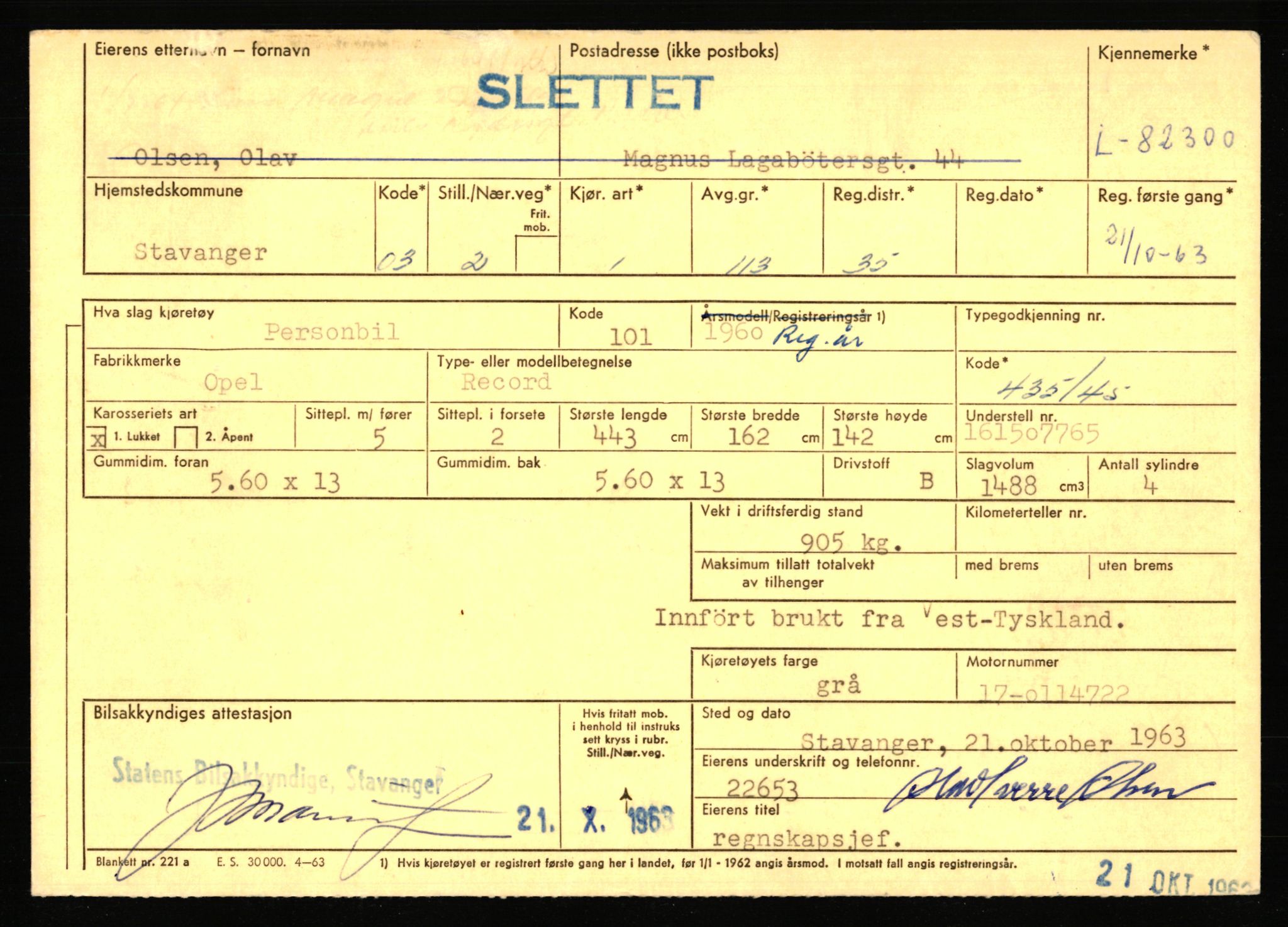 Stavanger trafikkstasjon, AV/SAST-A-101942/0/F/L0072: L-82200 - L-84099, 1930-1971, p. 137