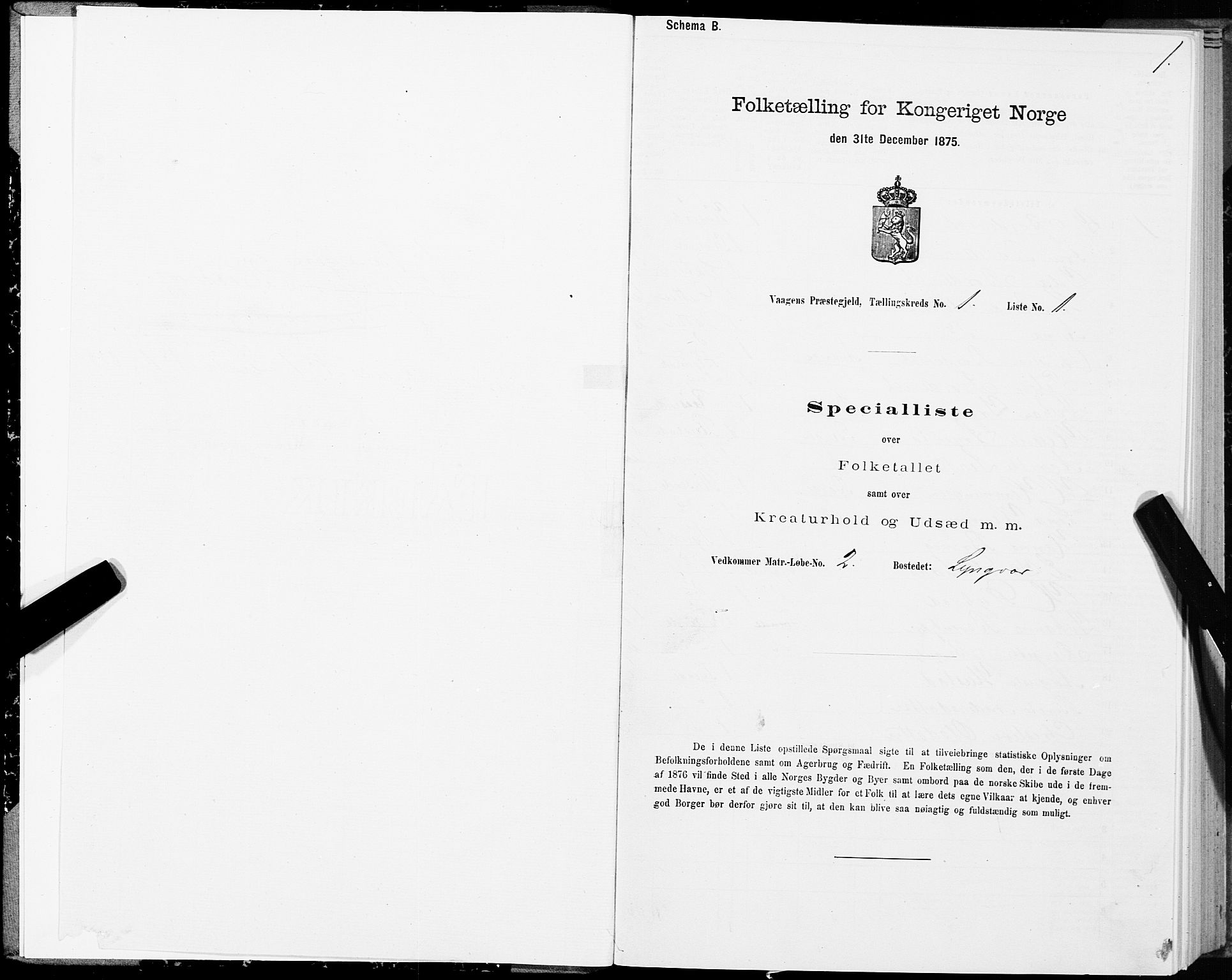 SAT, 1875 census for 1865P Vågan, 1875, p. 1001