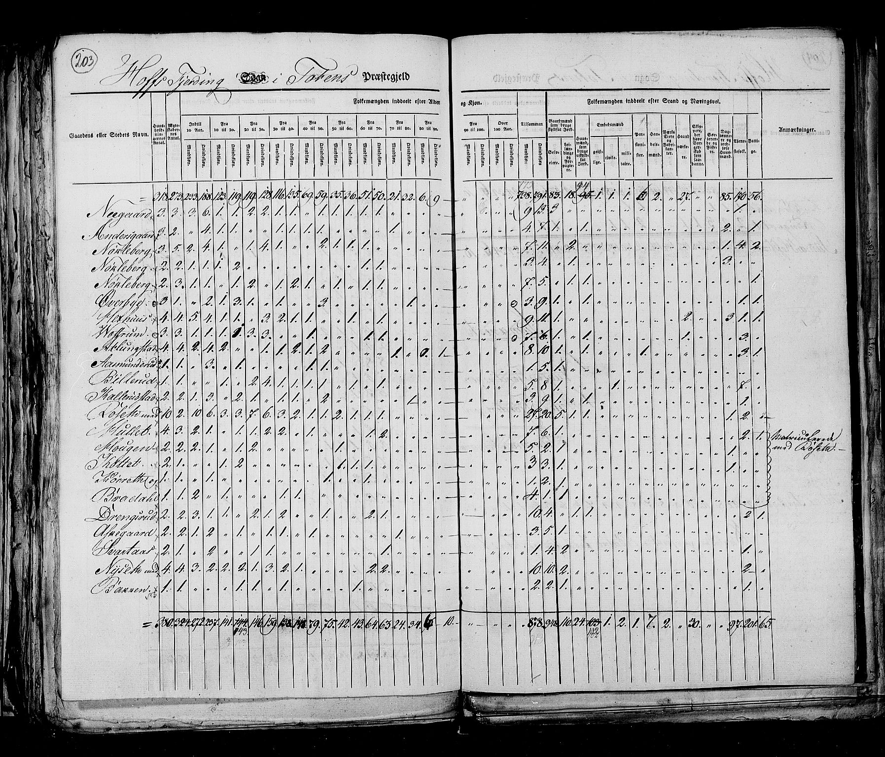 RA, Census 1825, vol. 6: Kristians amt, 1825, p. 203