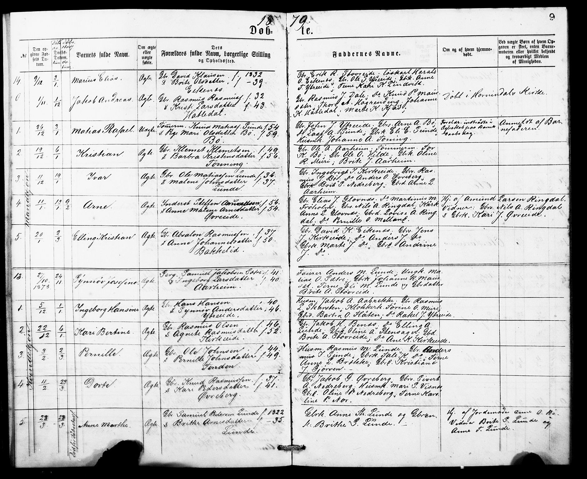 Stryn Sokneprestembete, AV/SAB-A-82501: Parish register (copy) no. A 1A, 1877-1882, p. 9