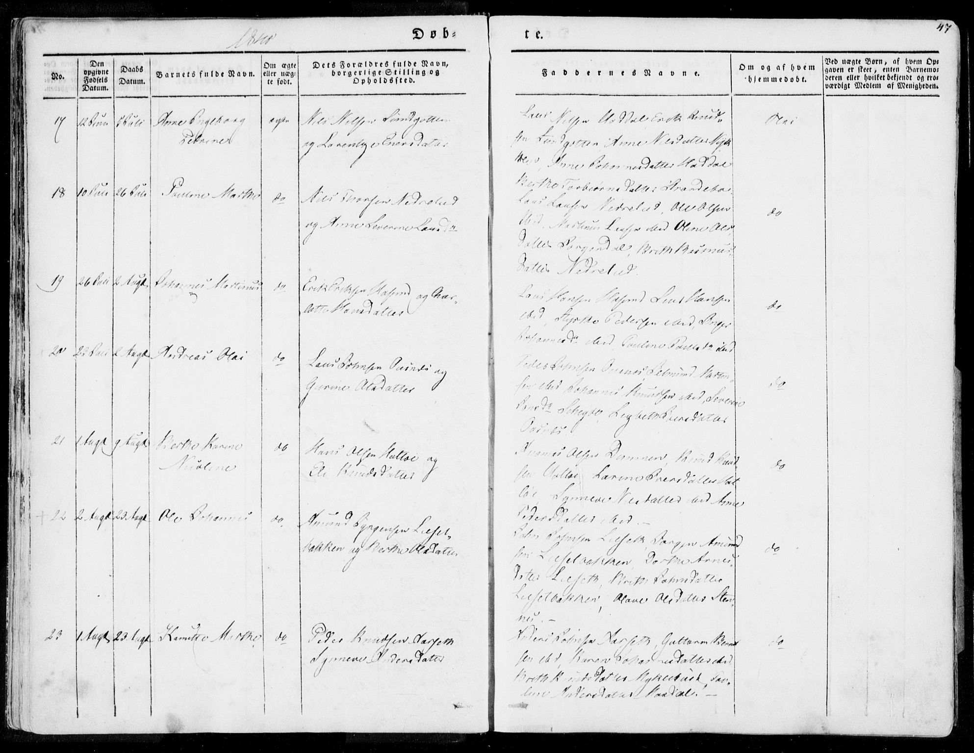 Ministerialprotokoller, klokkerbøker og fødselsregistre - Møre og Romsdal, AV/SAT-A-1454/509/L0104: Parish register (official) no. 509A02, 1833-1847, p. 47