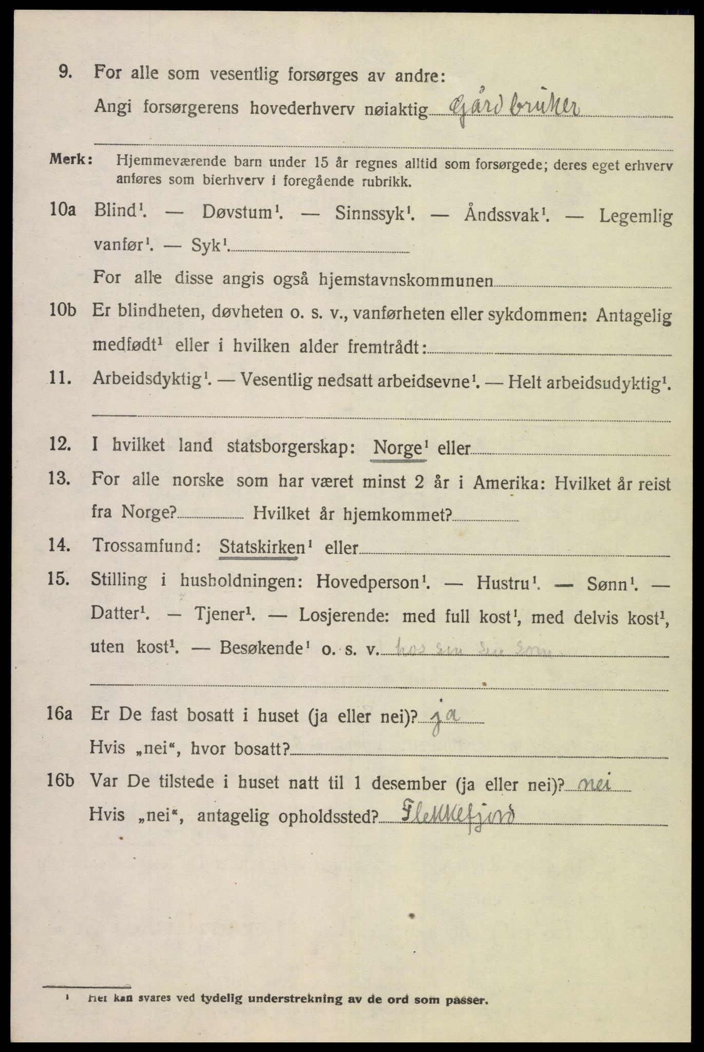 SAK, 1920 census for Nes (V-A), 1920, p. 3321