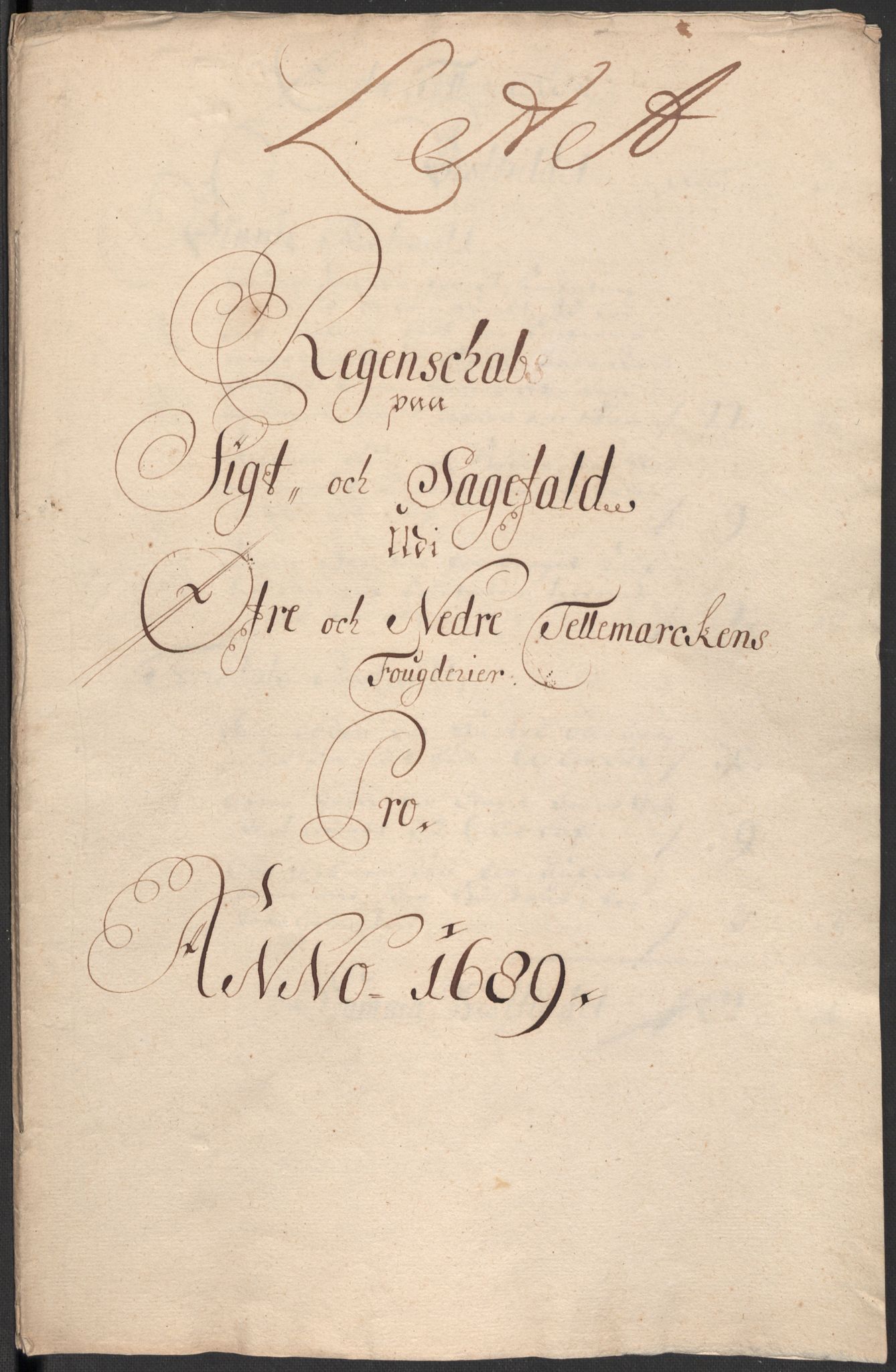 Rentekammeret inntil 1814, Reviderte regnskaper, Fogderegnskap, RA/EA-4092/R35/L2088: Fogderegnskap Øvre og Nedre Telemark, 1687-1689, p. 3