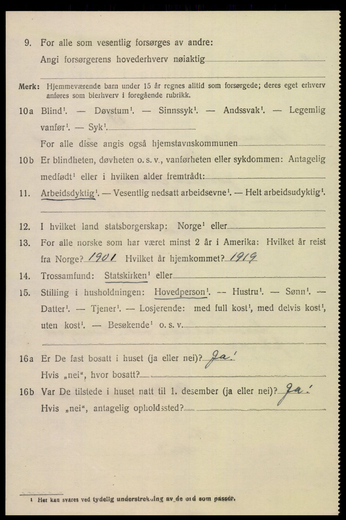 SAK, 1920 census for Vennesla, 1920, p. 3223