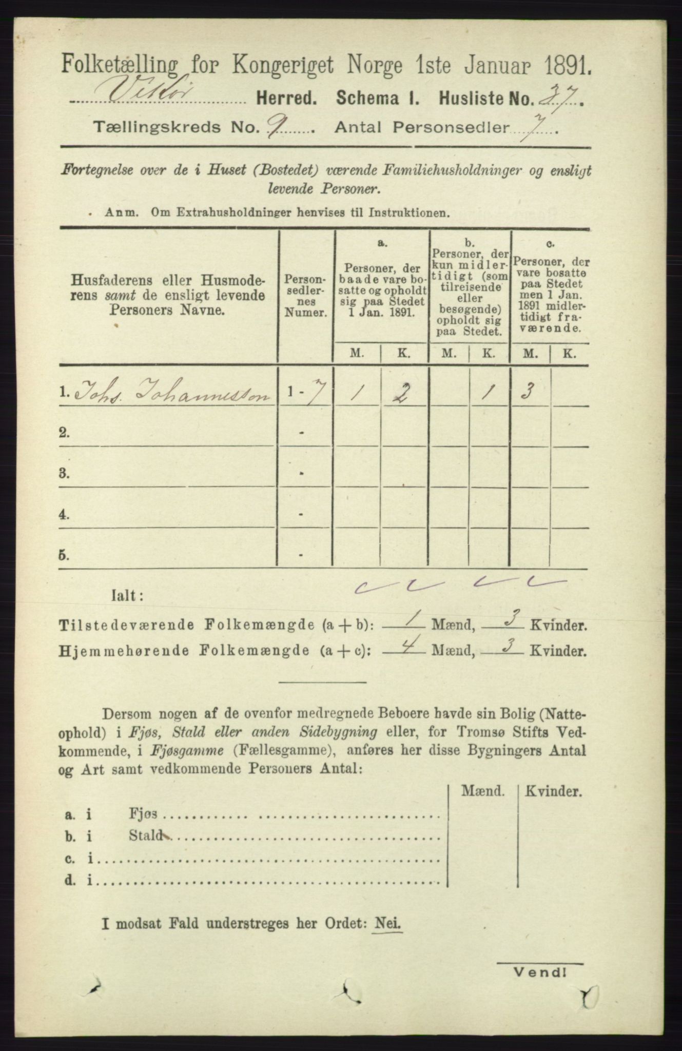 RA, 1891 census for 1238 Vikør, 1891, p. 2656