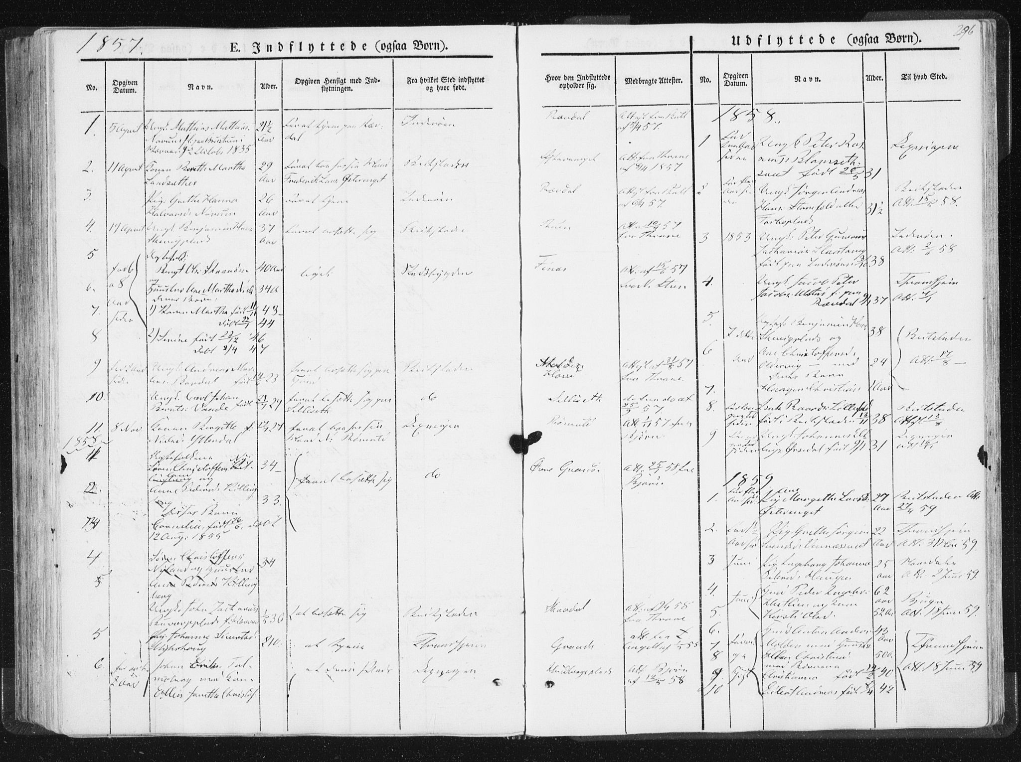 Ministerialprotokoller, klokkerbøker og fødselsregistre - Nord-Trøndelag, SAT/A-1458/744/L0418: Parish register (official) no. 744A02, 1843-1866, p. 296