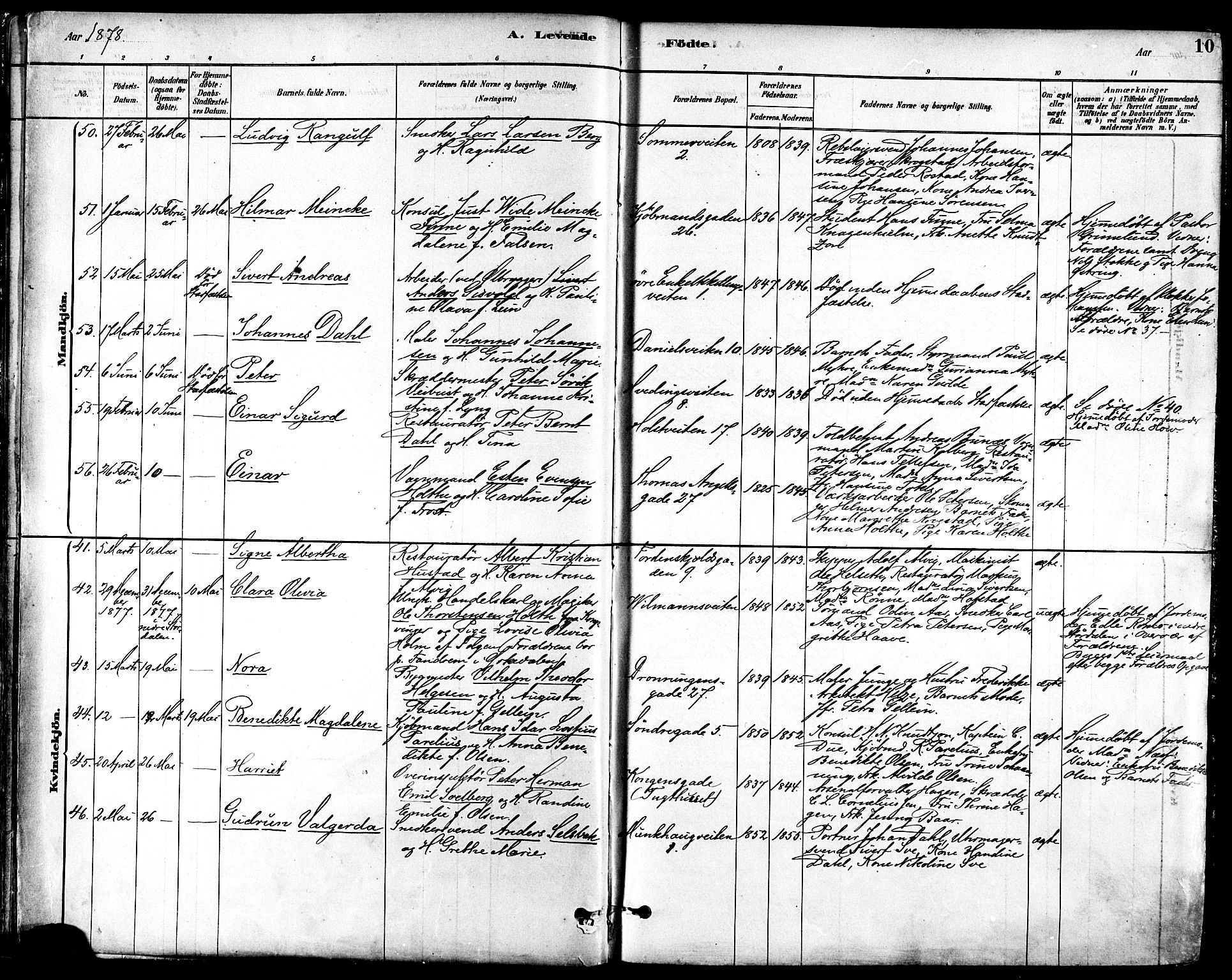 Ministerialprotokoller, klokkerbøker og fødselsregistre - Sør-Trøndelag, SAT/A-1456/601/L0057: Parish register (official) no. 601A25, 1877-1891, p. 10