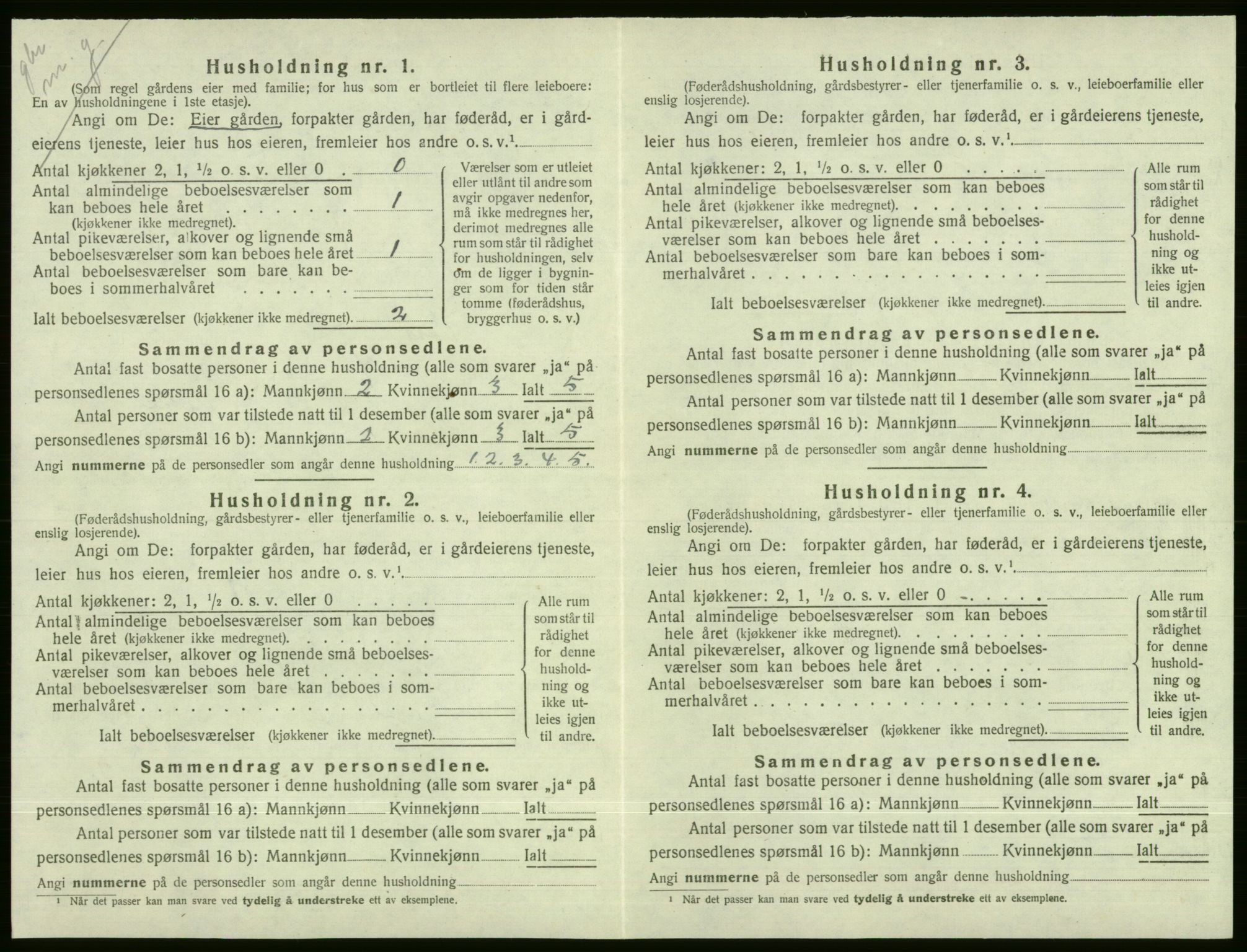 SAB, 1920 census for Voss, 1920, p. 2100