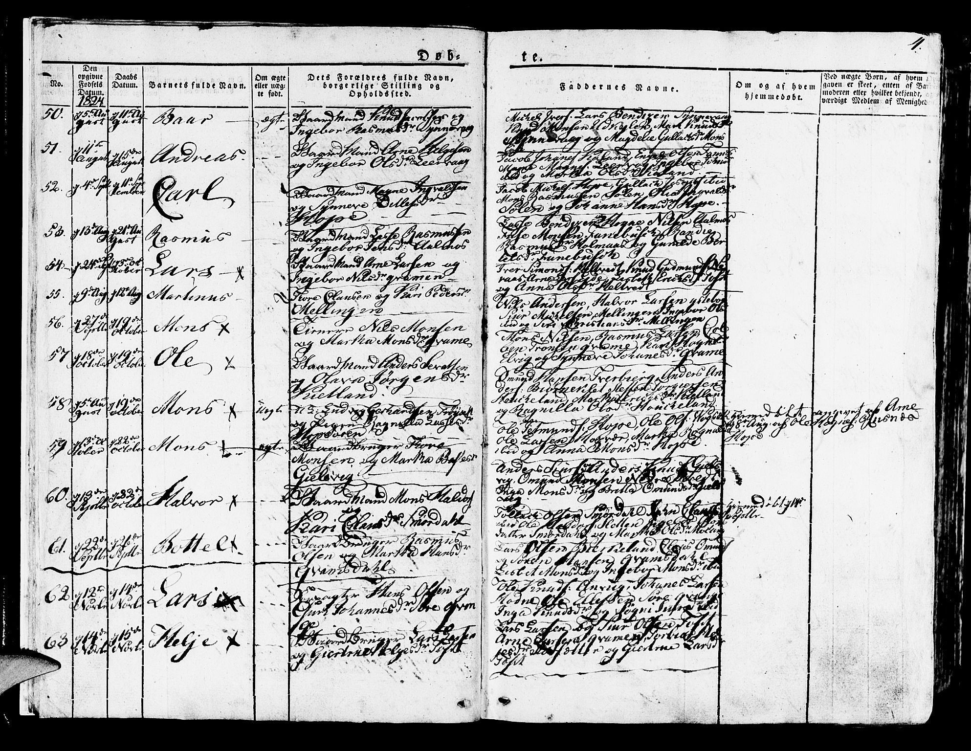 Lindås Sokneprestembete, SAB/A-76701/H/Haa: Parish register (official) no. A 8, 1823-1836, p. 4