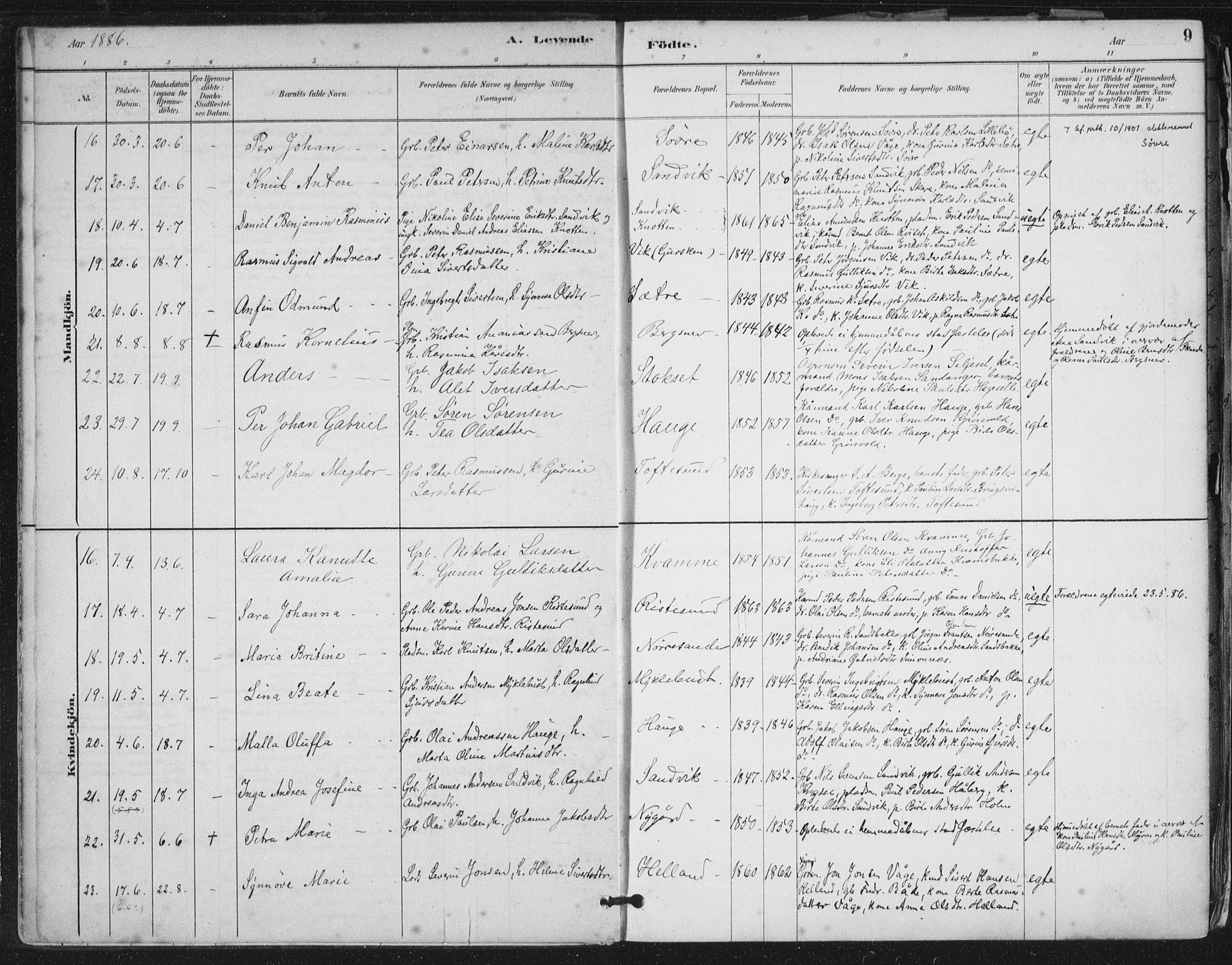 Ministerialprotokoller, klokkerbøker og fødselsregistre - Møre og Romsdal, AV/SAT-A-1454/503/L0037: Parish register (official) no. 503A05, 1884-1900, p. 9