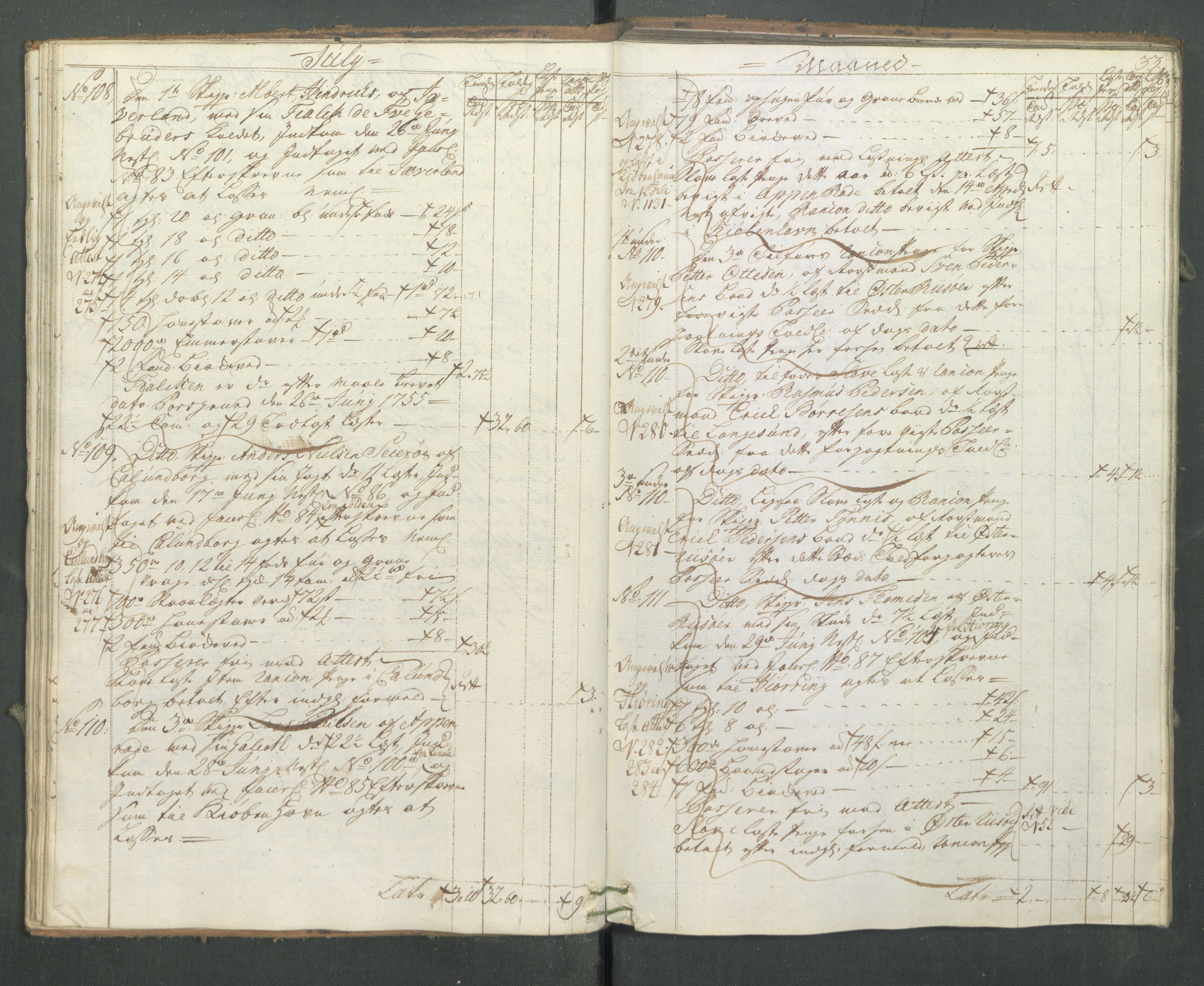 Generaltollkammeret, tollregnskaper, AV/RA-EA-5490/R13/L0033/0001: Tollregnskaper Kragerø / Utgående hovedtollbok, 1762, p. 32b-33a