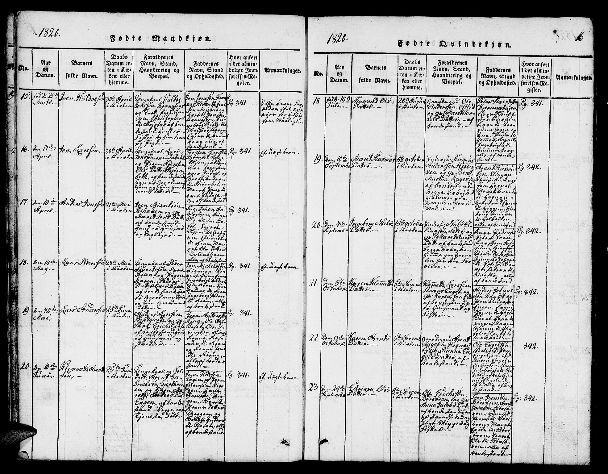 Ministerialprotokoller, klokkerbøker og fødselsregistre - Sør-Trøndelag, AV/SAT-A-1456/665/L0776: Parish register (copy) no. 665C01, 1817-1837, p. 16