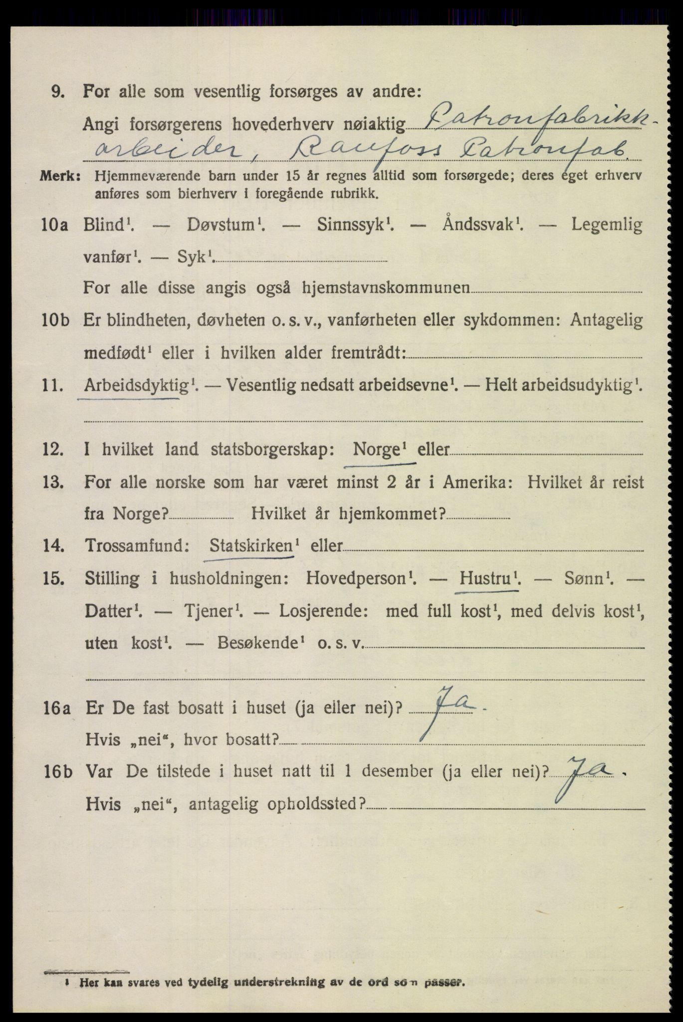 SAH, 1920 census for Vardal, 1920, p. 5726