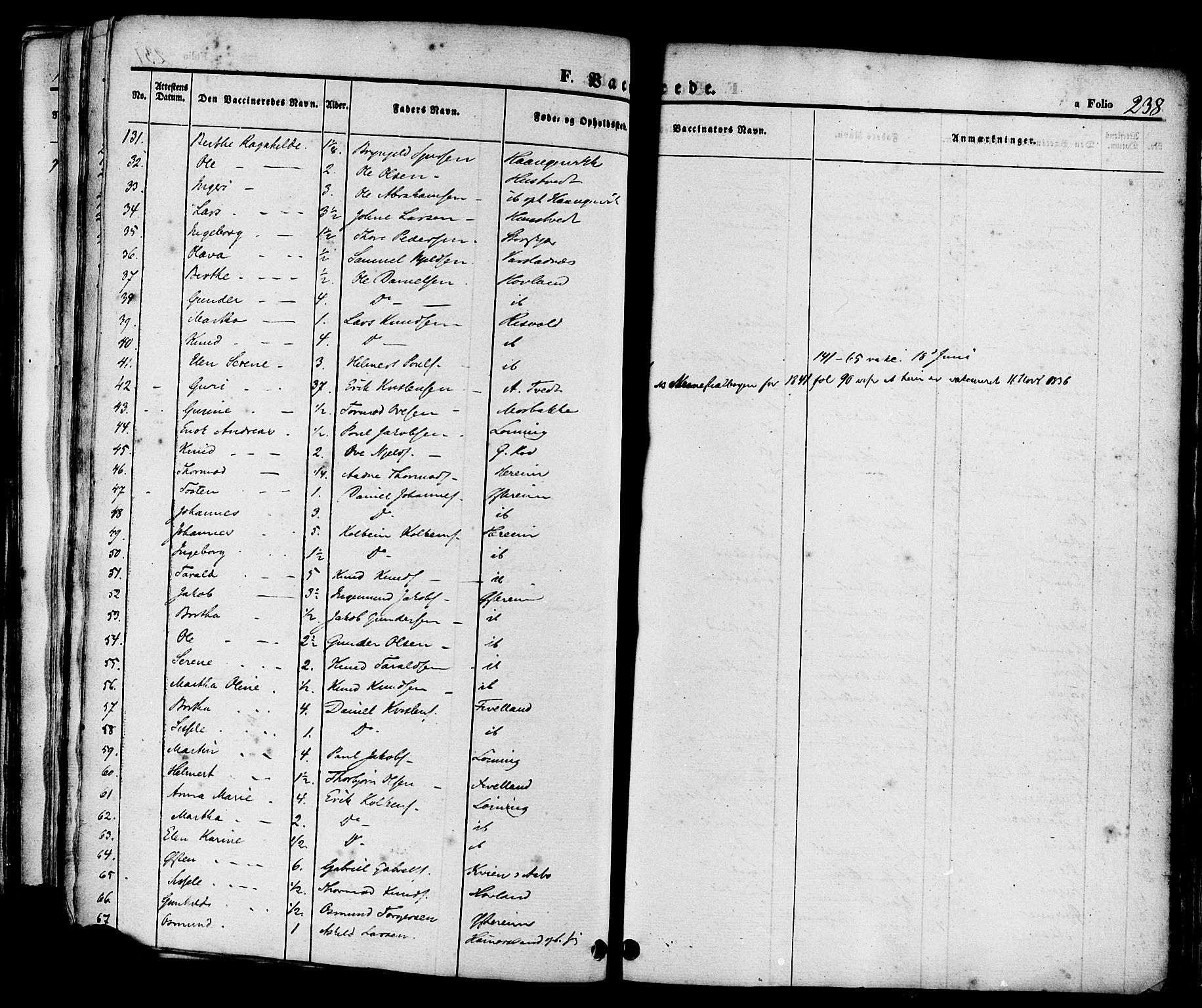 Sand sokneprestkontor, AV/SAST-A-101848/01/III/L0004: Parish register (official) no. A 4, 1859-1880, p. 238