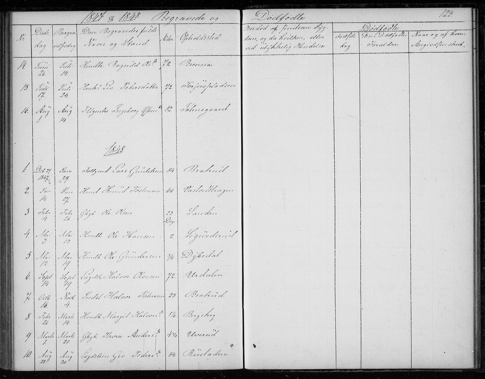 Gransherad kirkebøker, SAKO/A-267/F/Fb/L0003: Parish register (official) no. II 3, 1844-1859, p. 123
