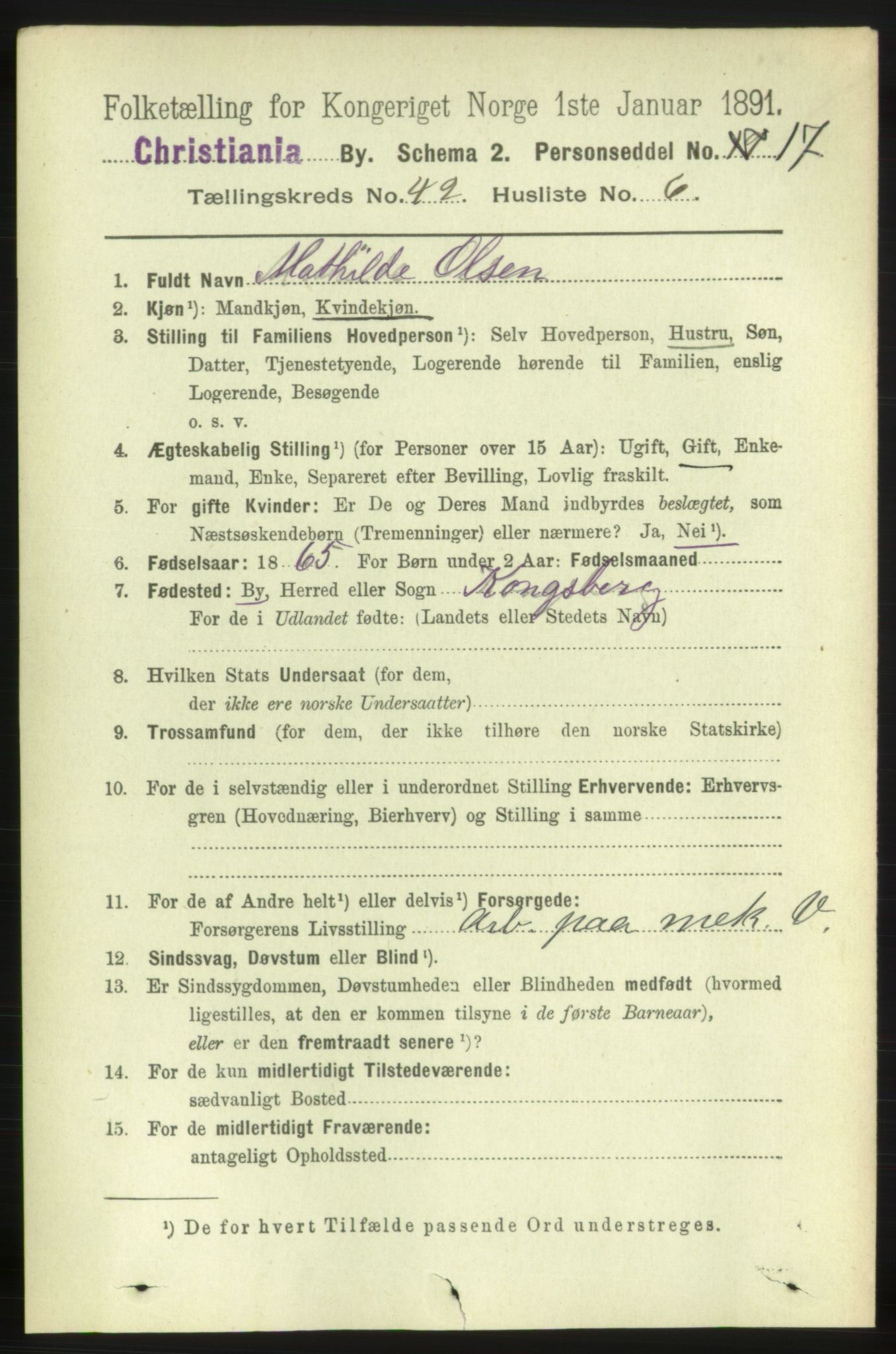 RA, 1891 census for 0301 Kristiania, 1891, p. 24971