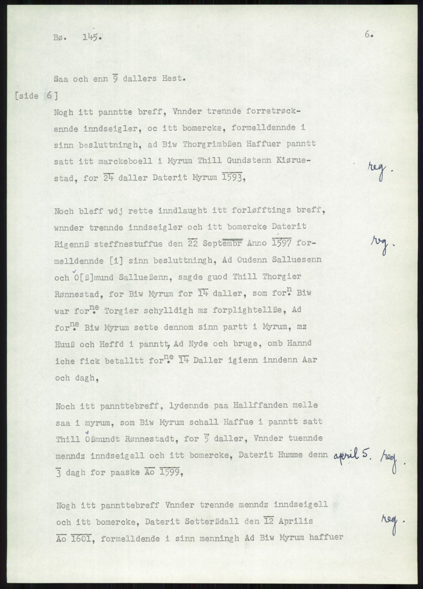 Samlinger til kildeutgivelse, Diplomavskriftsamlingen, AV/RA-EA-4053/H/Ha, p. 652