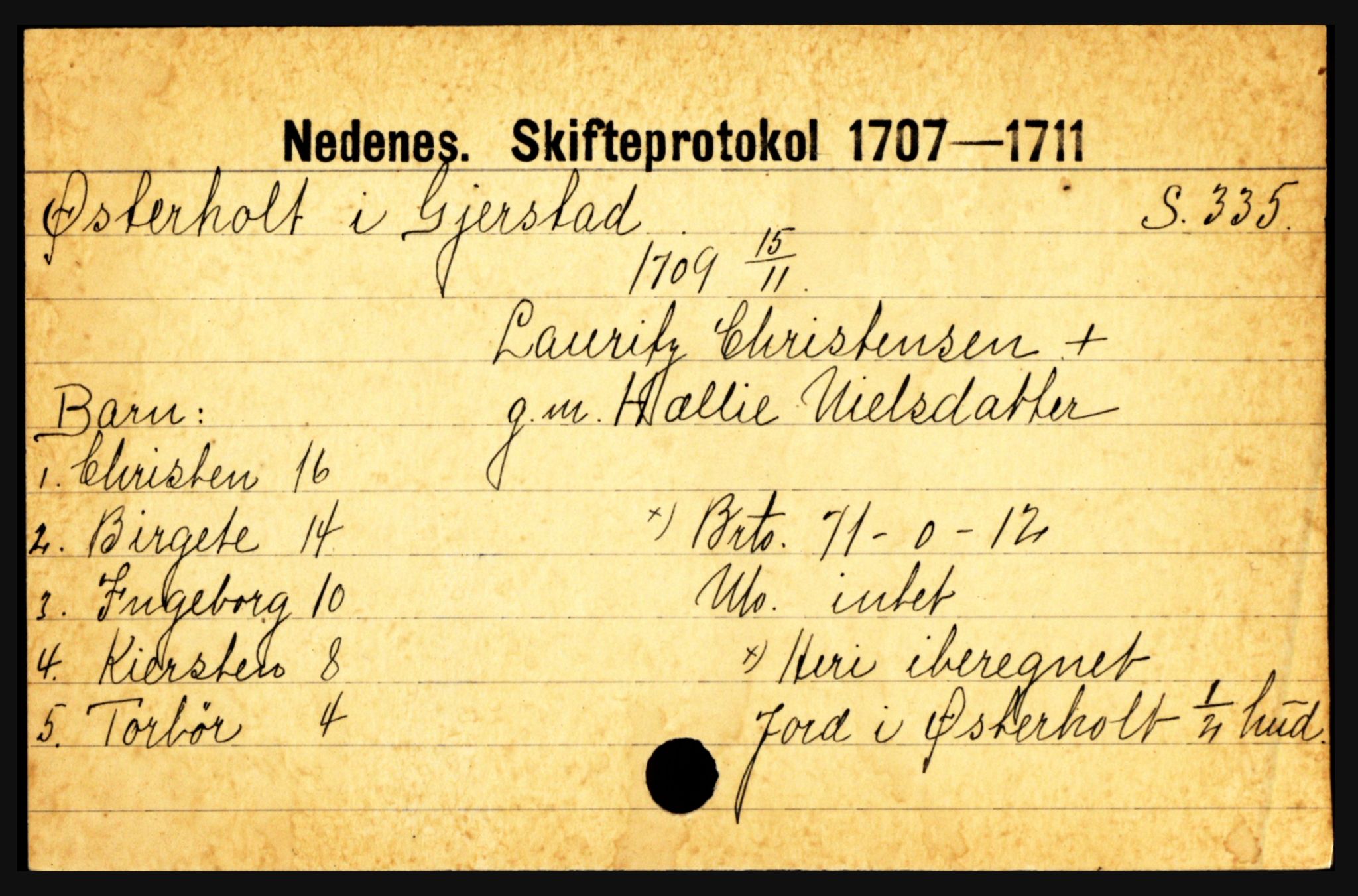 Nedenes sorenskriveri før 1824, AV/SAK-1221-0007/H, p. 33921