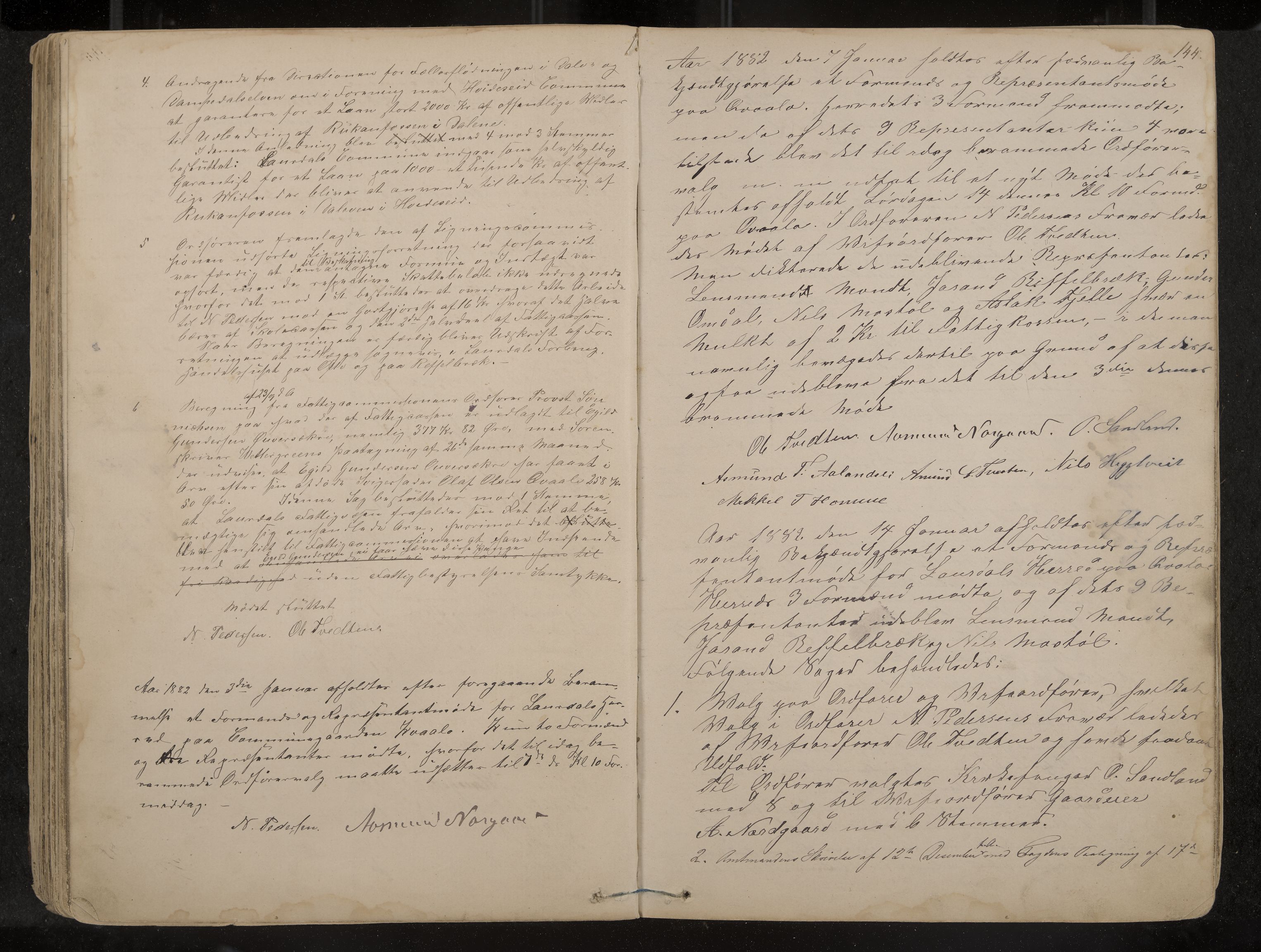 Lårdal formannskap og sentraladministrasjon, IKAK/0833021/A/L0002: Møtebok, 1865-1893, p. 144