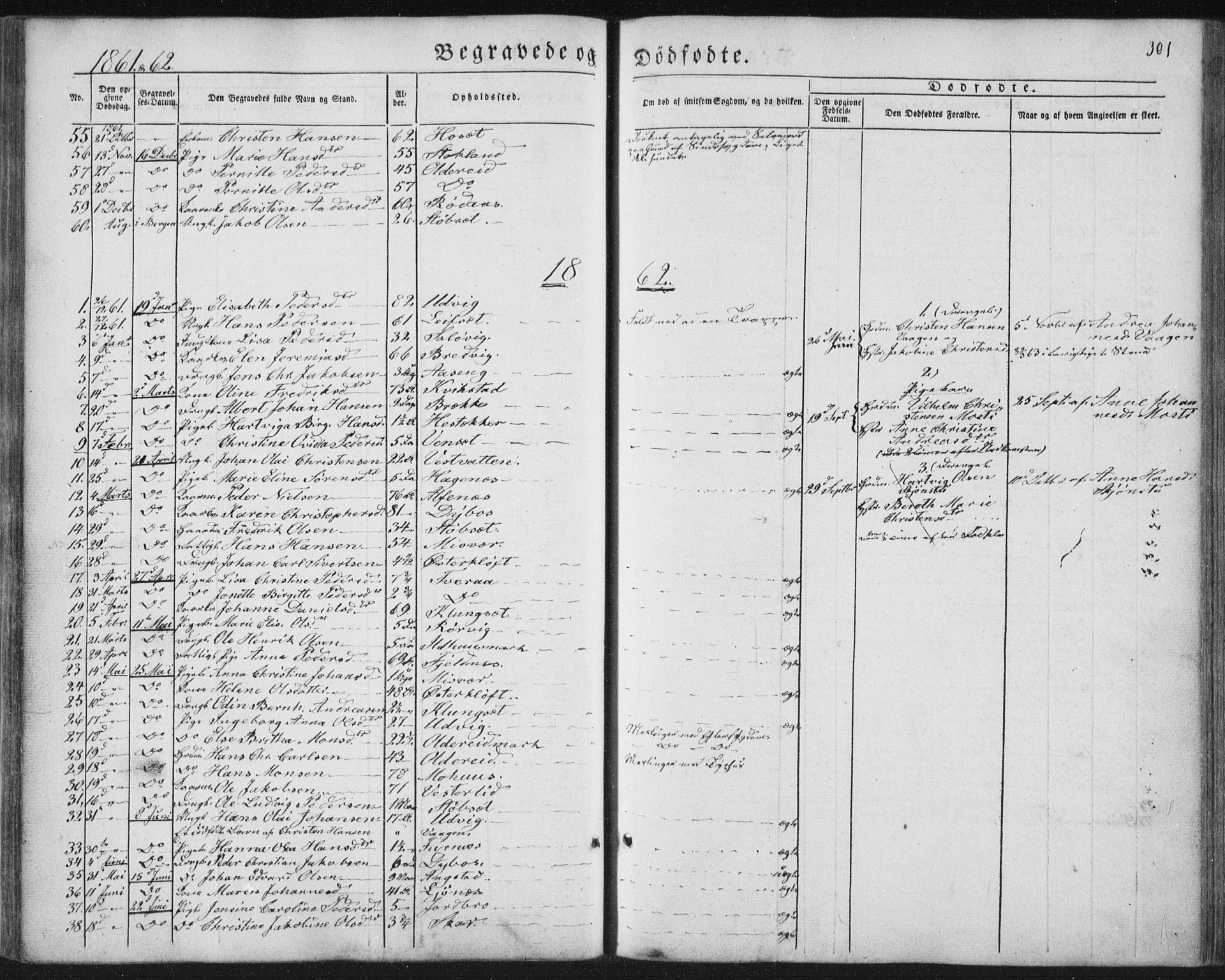 Ministerialprotokoller, klokkerbøker og fødselsregistre - Nordland, AV/SAT-A-1459/852/L0738: Parish register (official) no. 852A08, 1849-1865, p. 301