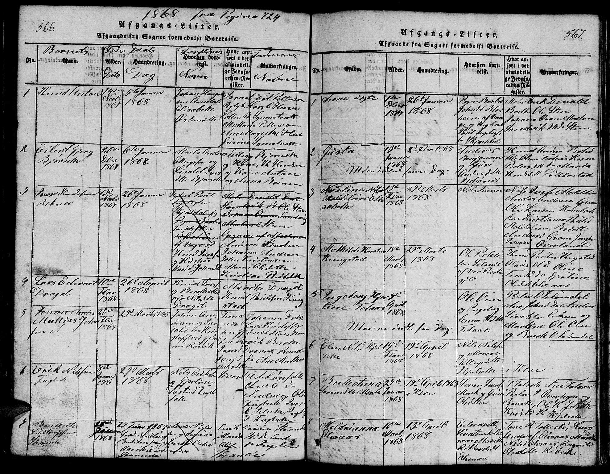 Ministerialprotokoller, klokkerbøker og fødselsregistre - Møre og Romsdal, SAT/A-1454/555/L0665: Parish register (copy) no. 555C01, 1818-1868, p. 566-567