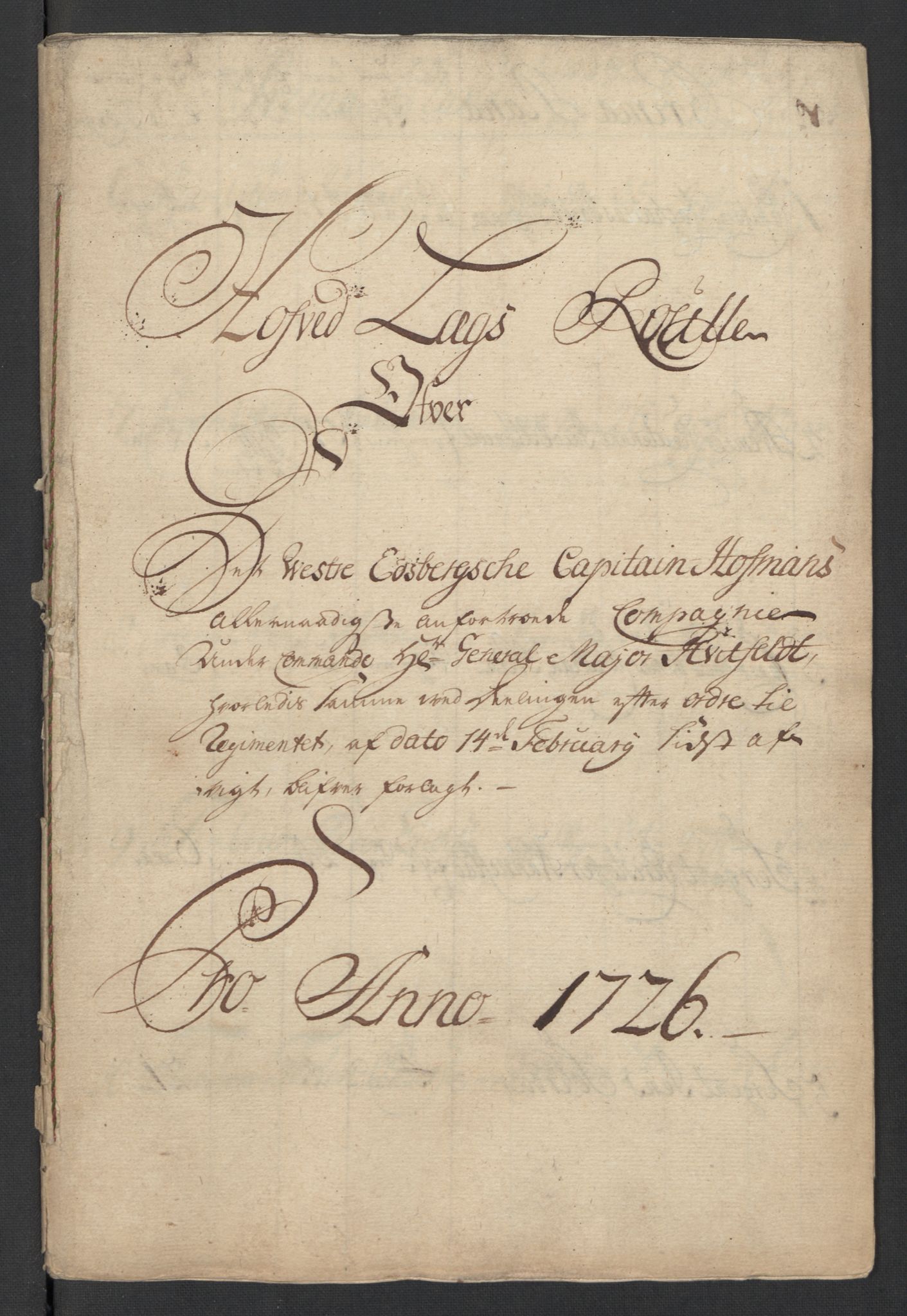 Rentekammeret inntil 1814, Realistisk ordnet avdeling, RA/EA-4070/Ki/L0015: [S14]: Hovedlegdsruller, 1726, p. 599