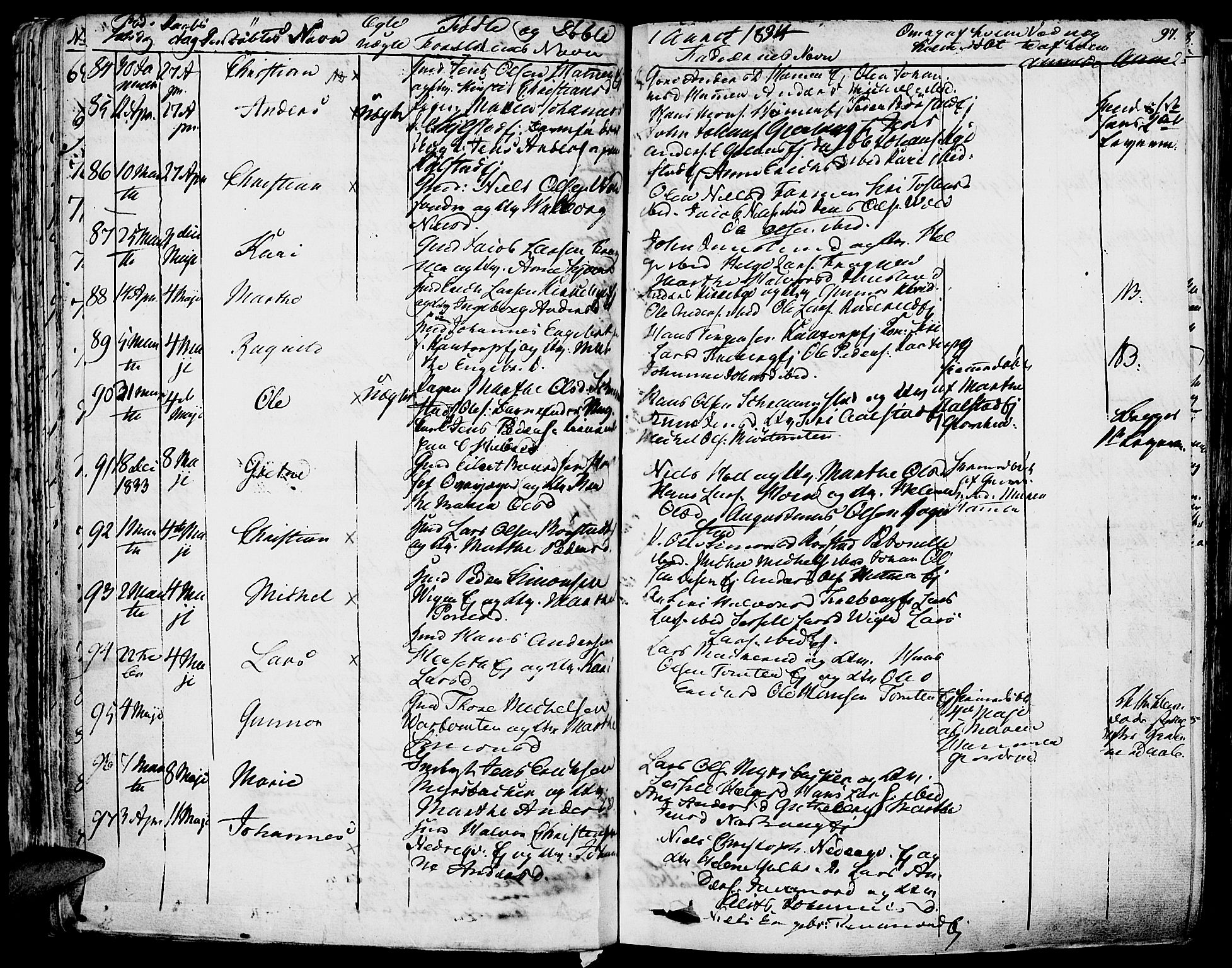 Vang prestekontor, Hedmark, AV/SAH-PREST-008/H/Ha/Haa/L0009: Parish register (official) no. 9, 1826-1841, p. 97