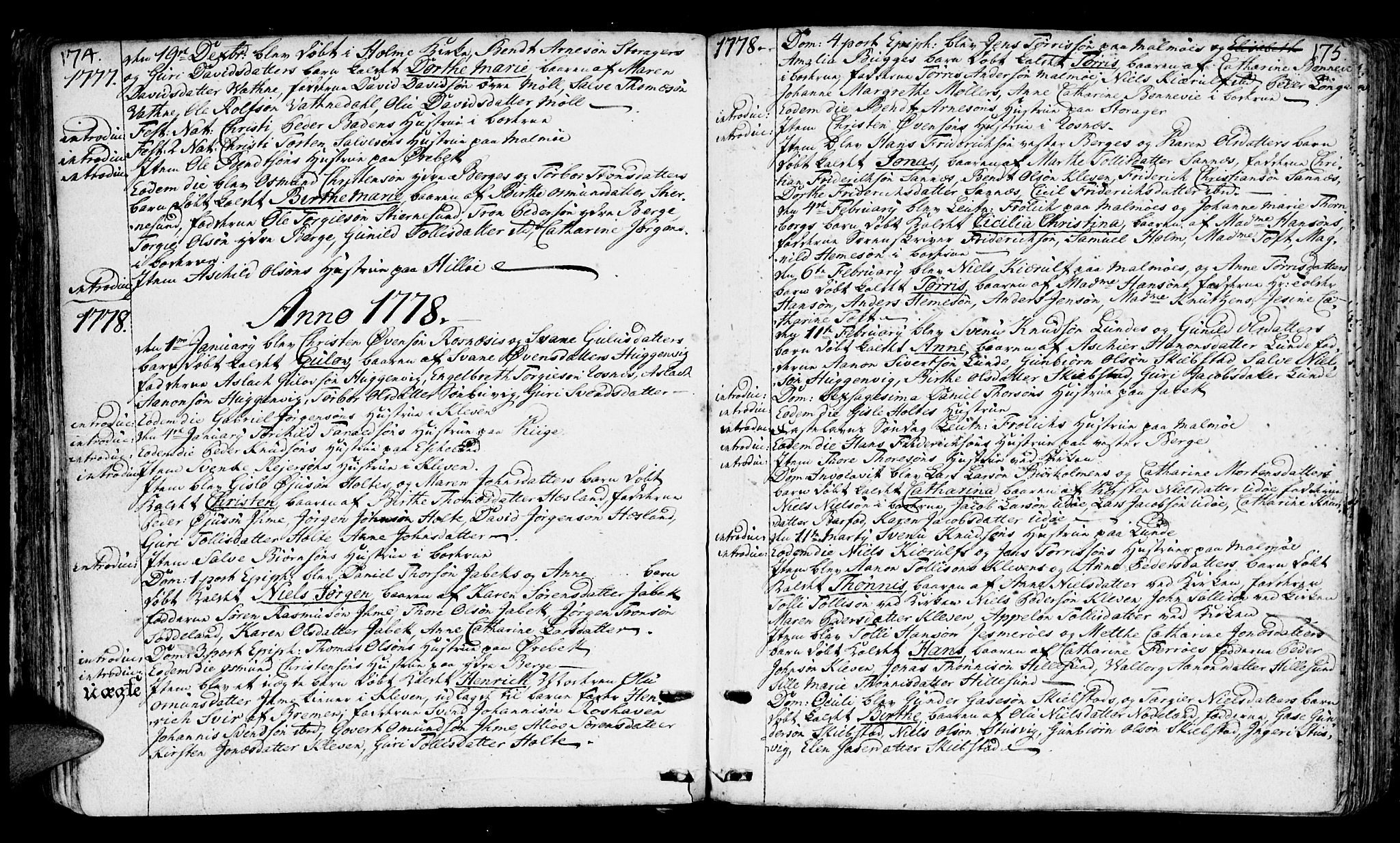 Mandal sokneprestkontor, AV/SAK-1111-0030/F/Fa/Faa/L0003: Parish register (official) no. A 3, 1748-1794, p. 174-175