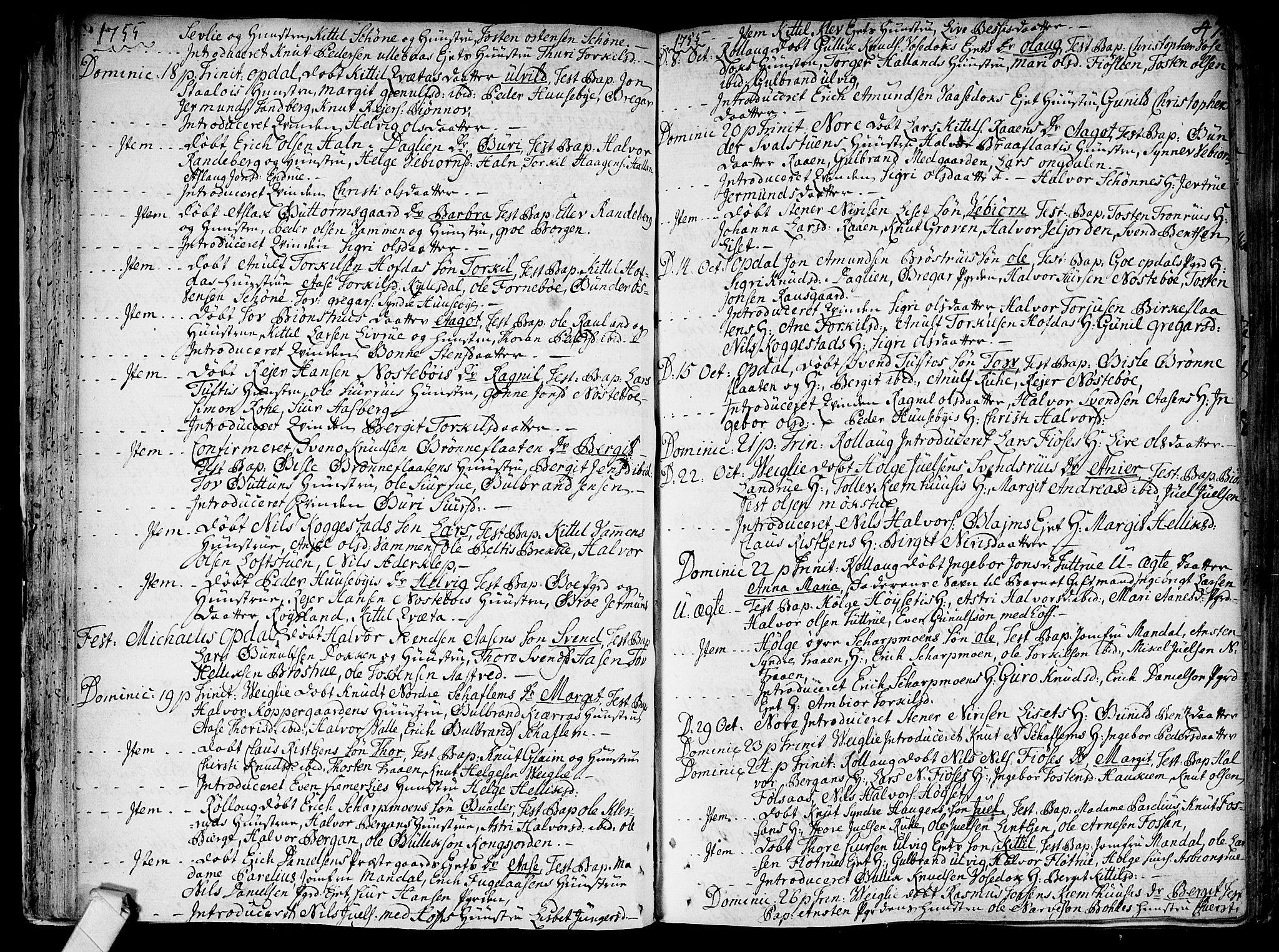 Rollag kirkebøker, SAKO/A-240/F/Fa/L0003: Parish register (official) no. I 3, 1743-1778, p. 47