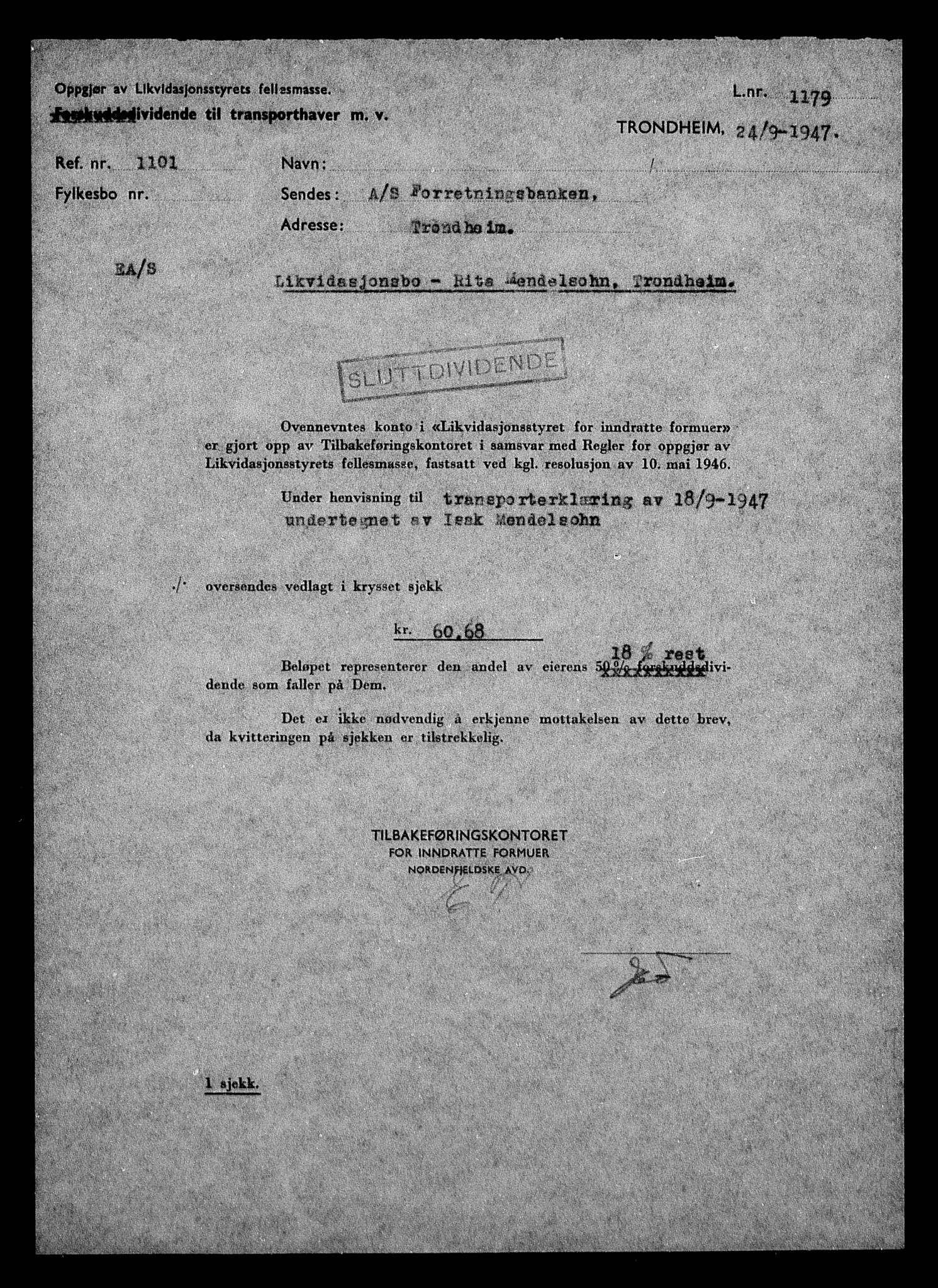 Justisdepartementet, Tilbakeføringskontoret for inndratte formuer, AV/RA-S-1564/H/Hc/Hca/L0905: --, 1945-1947, p. 560