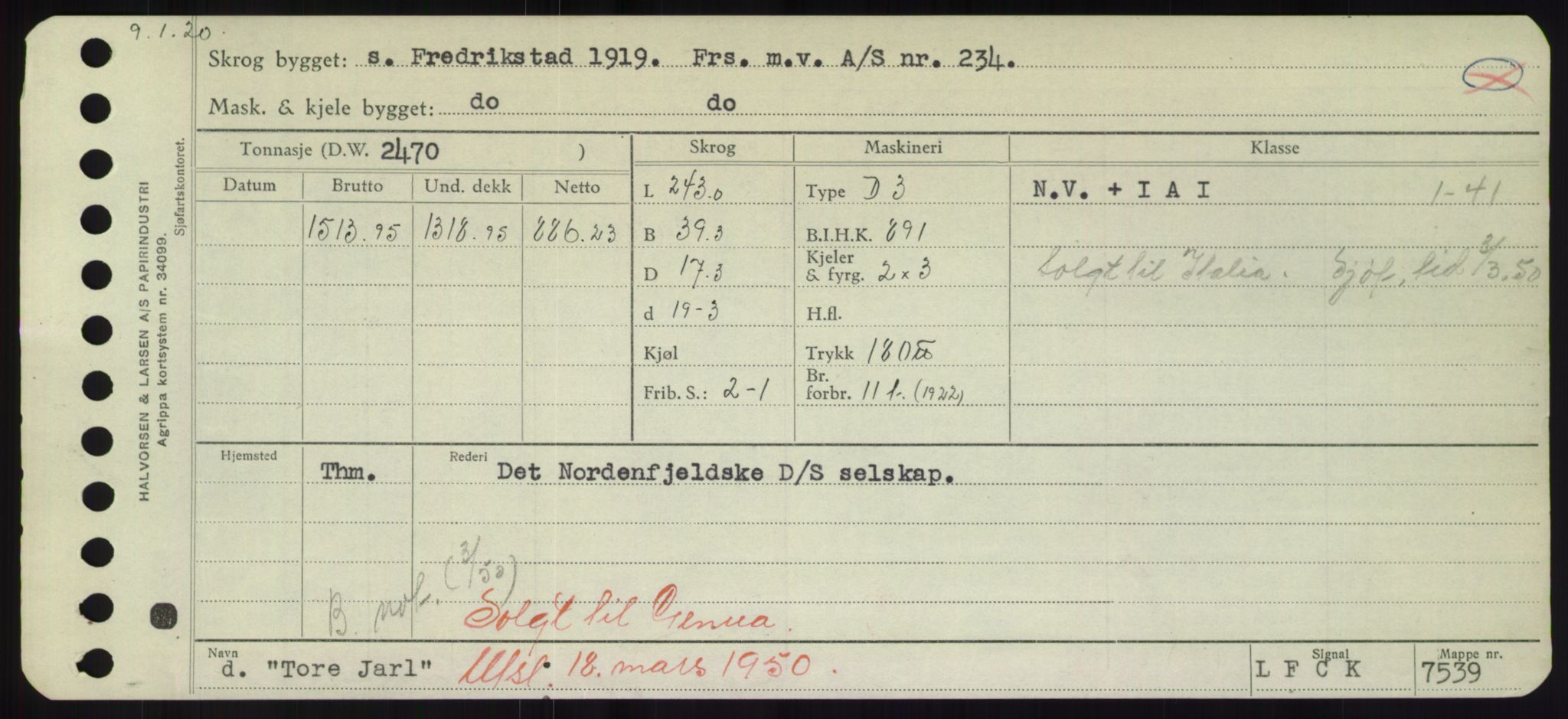 Sjøfartsdirektoratet med forløpere, Skipsmålingen, RA/S-1627/H/Hd/L0039: Fartøy, Ti-Tø, p. 295