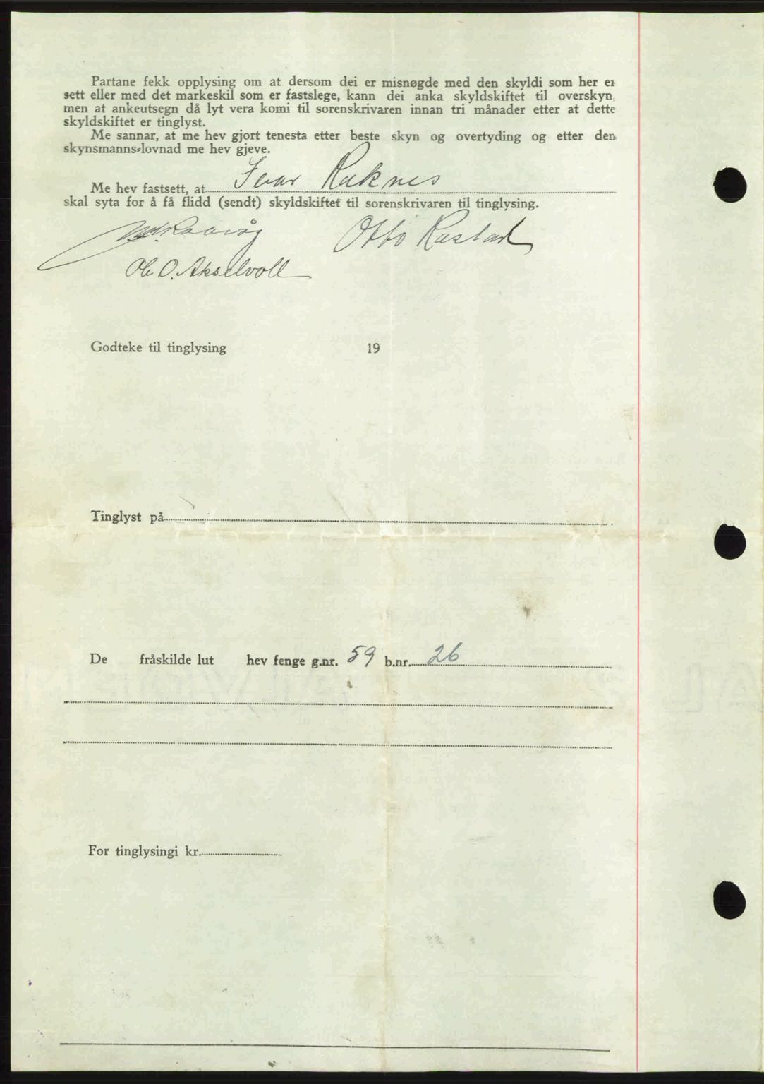 Romsdal sorenskriveri, AV/SAT-A-4149/1/2/2C: Mortgage book no. A21, 1946-1946, Diary no: : 2844/1946