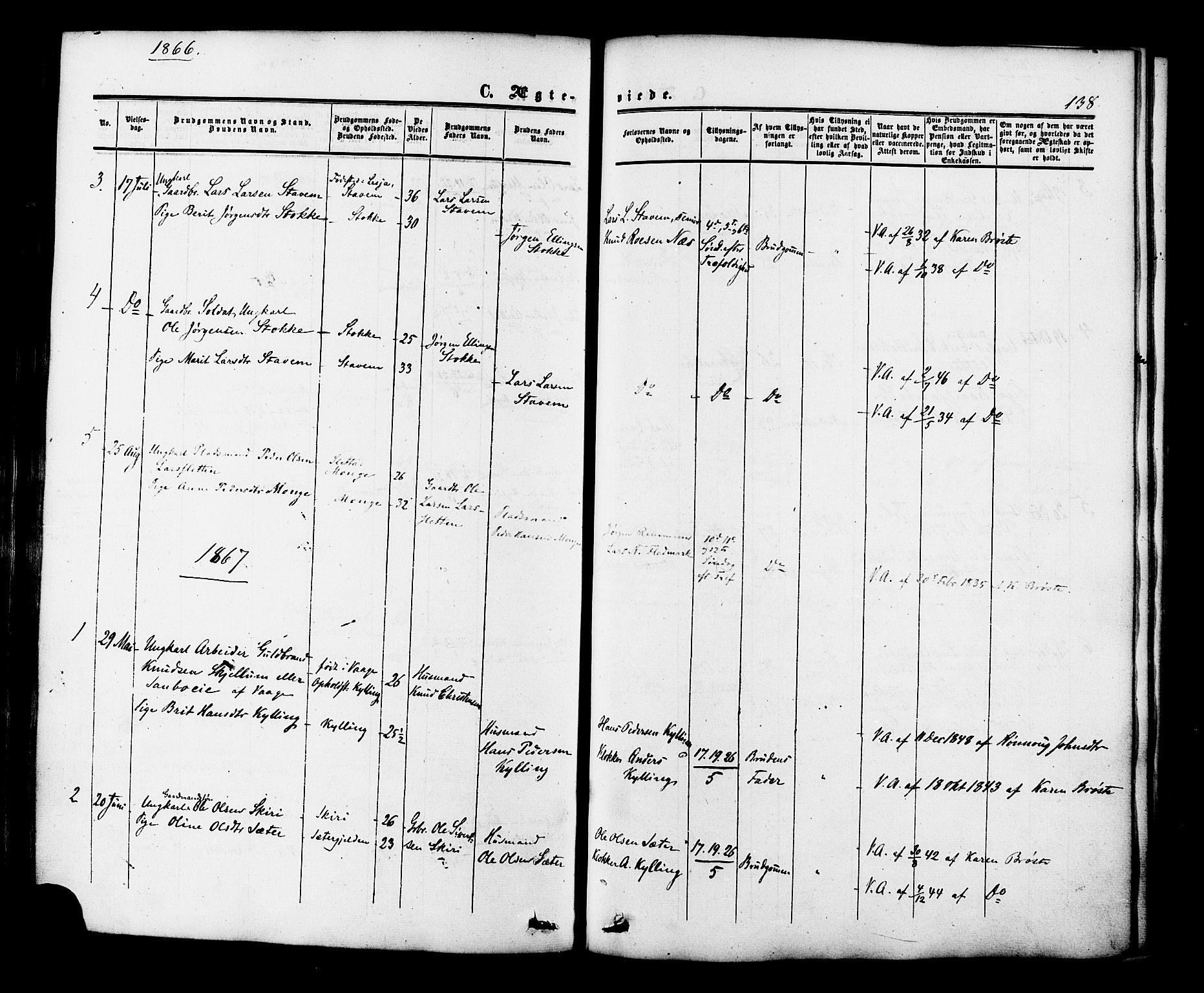 Ministerialprotokoller, klokkerbøker og fødselsregistre - Møre og Romsdal, SAT/A-1454/546/L0594: Parish register (official) no. 546A02, 1854-1882, p. 138