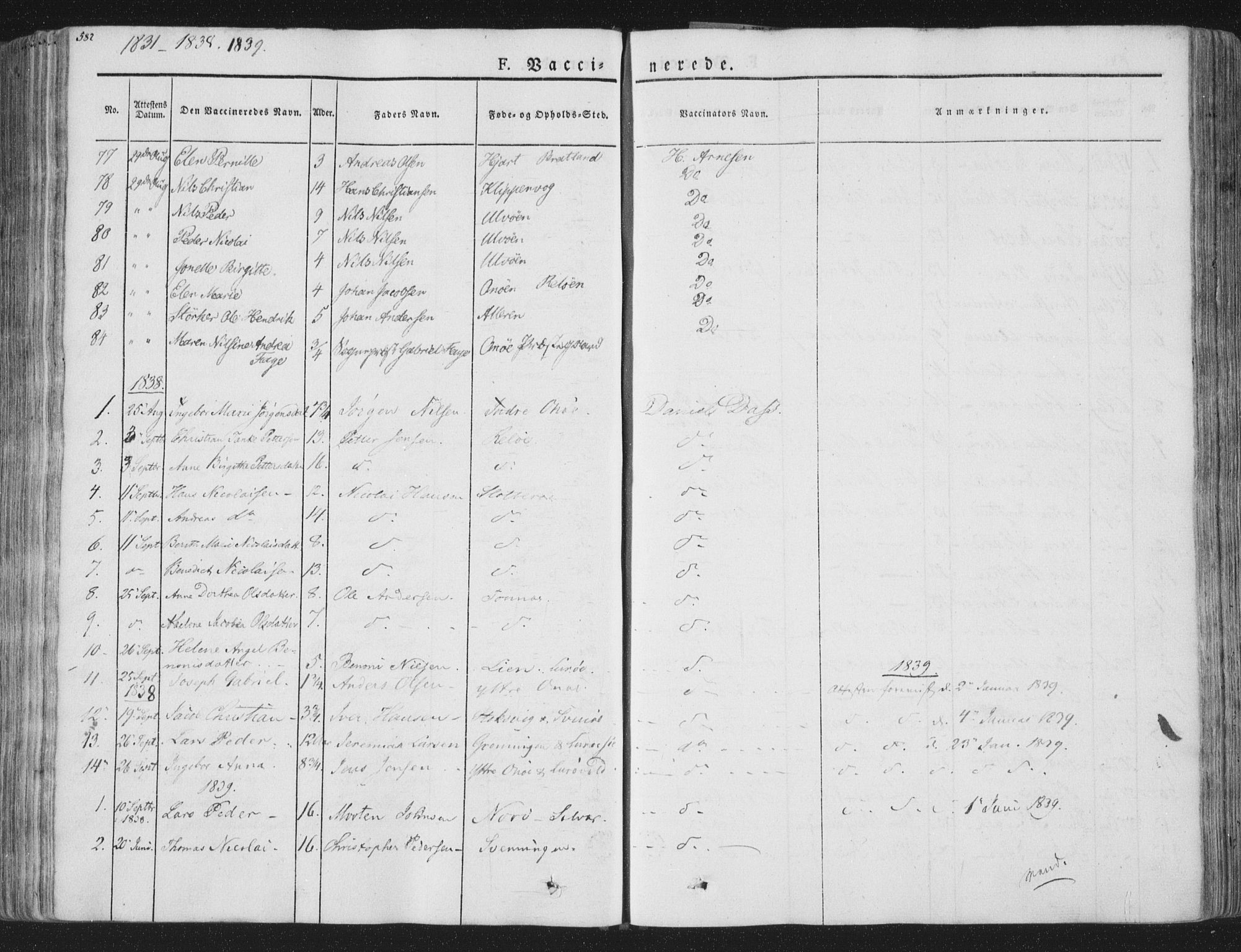 Ministerialprotokoller, klokkerbøker og fødselsregistre - Nordland, AV/SAT-A-1459/839/L0566: Parish register (official) no. 839A03, 1825-1862, p. 582