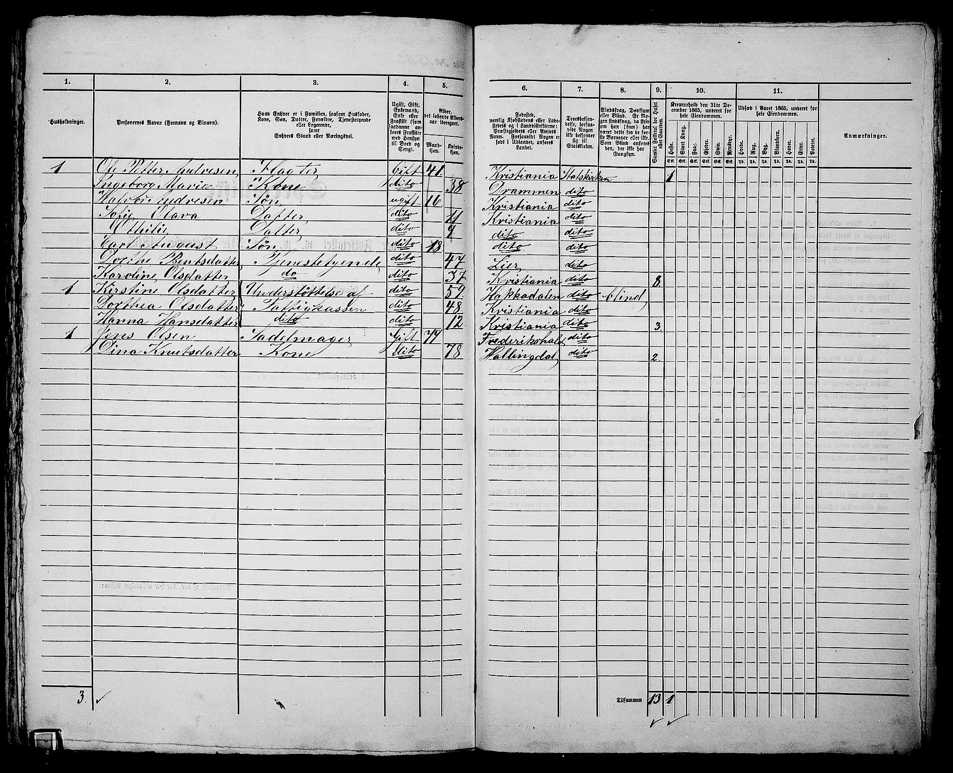 RA, 1865 census for Kristiania, 1865, p. 3593