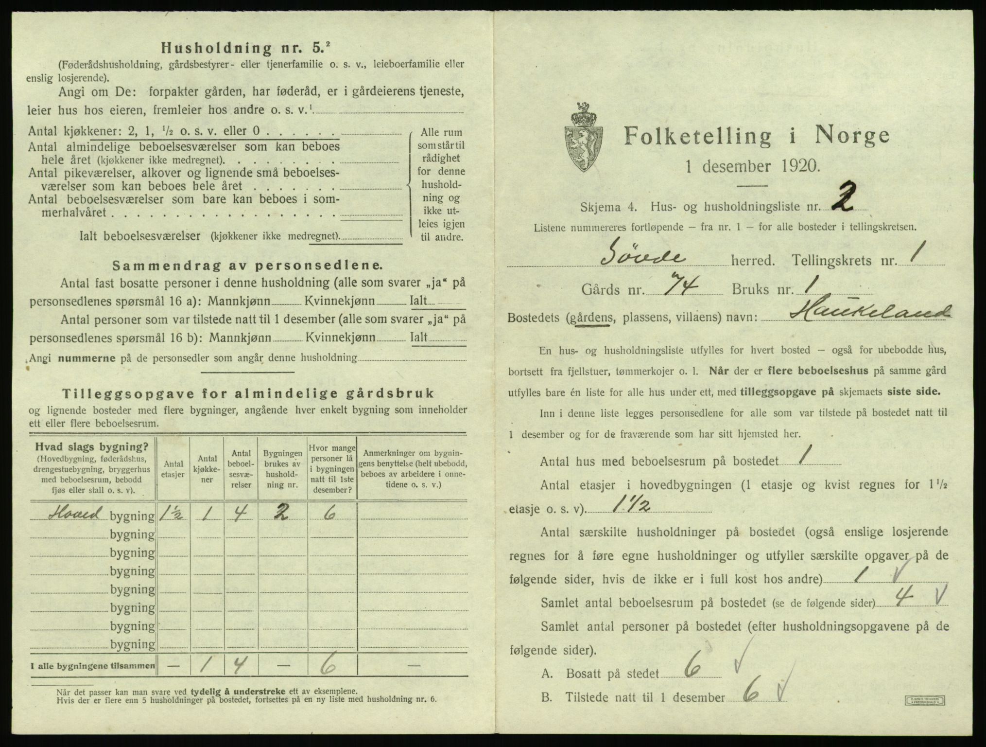 SAT, 1920 census for Syvde, 1920, p. 38