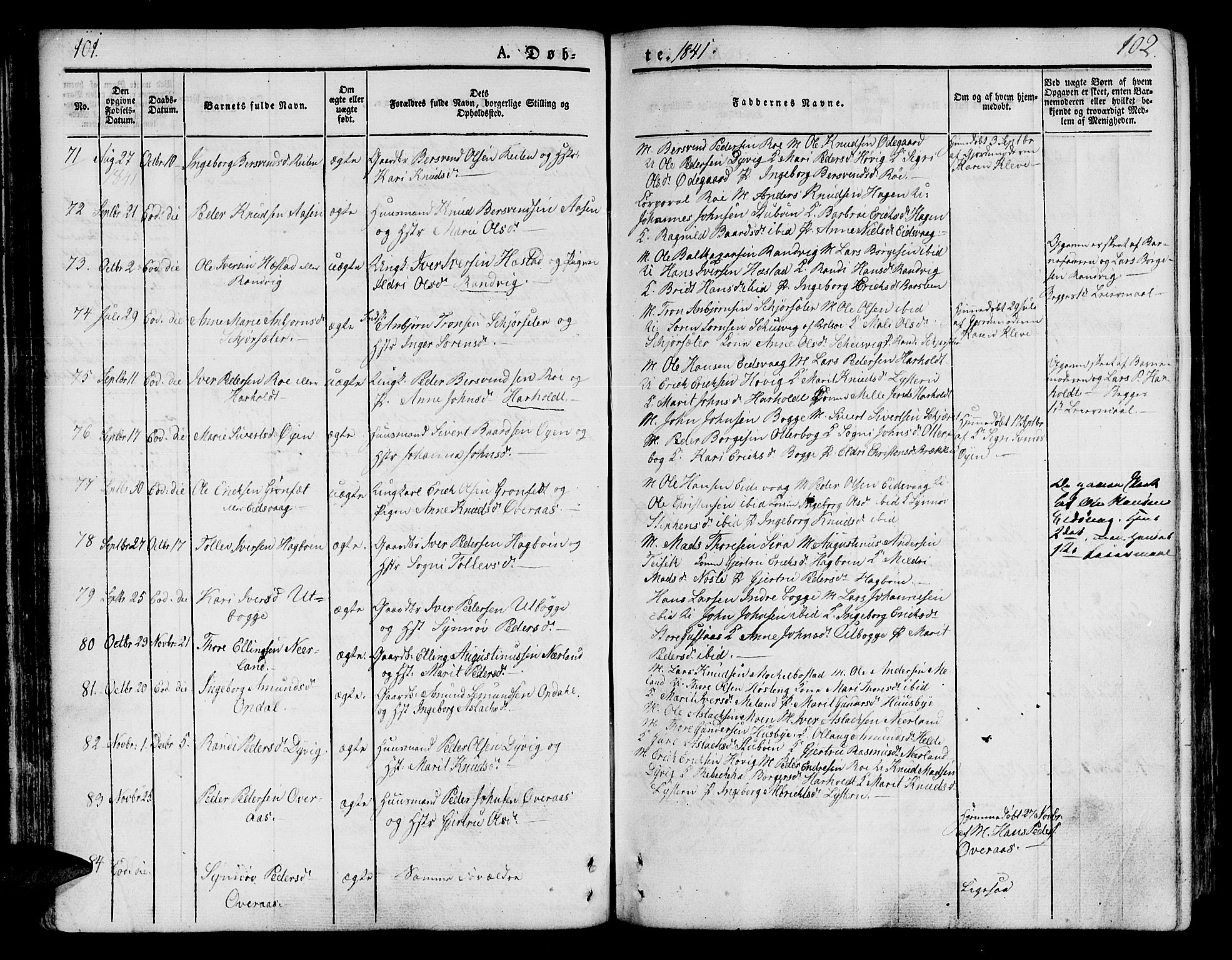 Ministerialprotokoller, klokkerbøker og fødselsregistre - Møre og Romsdal, AV/SAT-A-1454/551/L0624: Parish register (official) no. 551A04, 1831-1845, p. 101-102