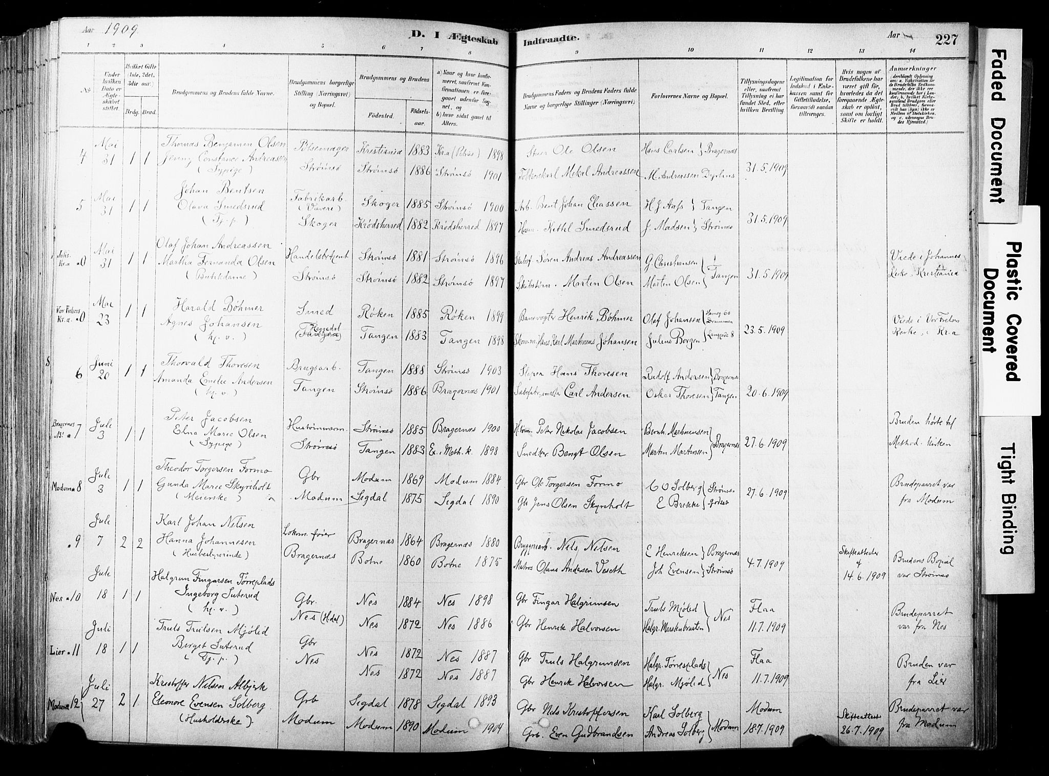 Strømsø kirkebøker, SAKO/A-246/F/Fb/L0006: Parish register (official) no. II 6, 1879-1910, p. 227