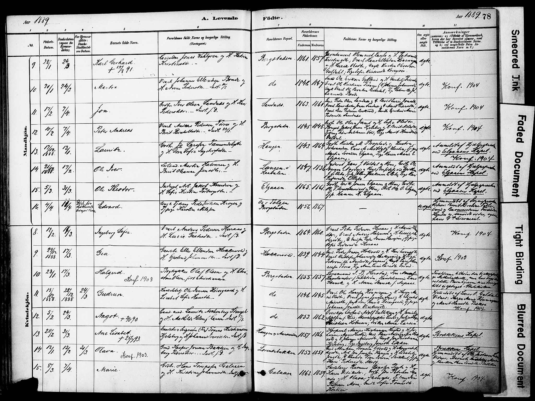 Ministerialprotokoller, klokkerbøker og fødselsregistre - Sør-Trøndelag, SAT/A-1456/681/L0933: Parish register (official) no. 681A11, 1879-1890, p. 78