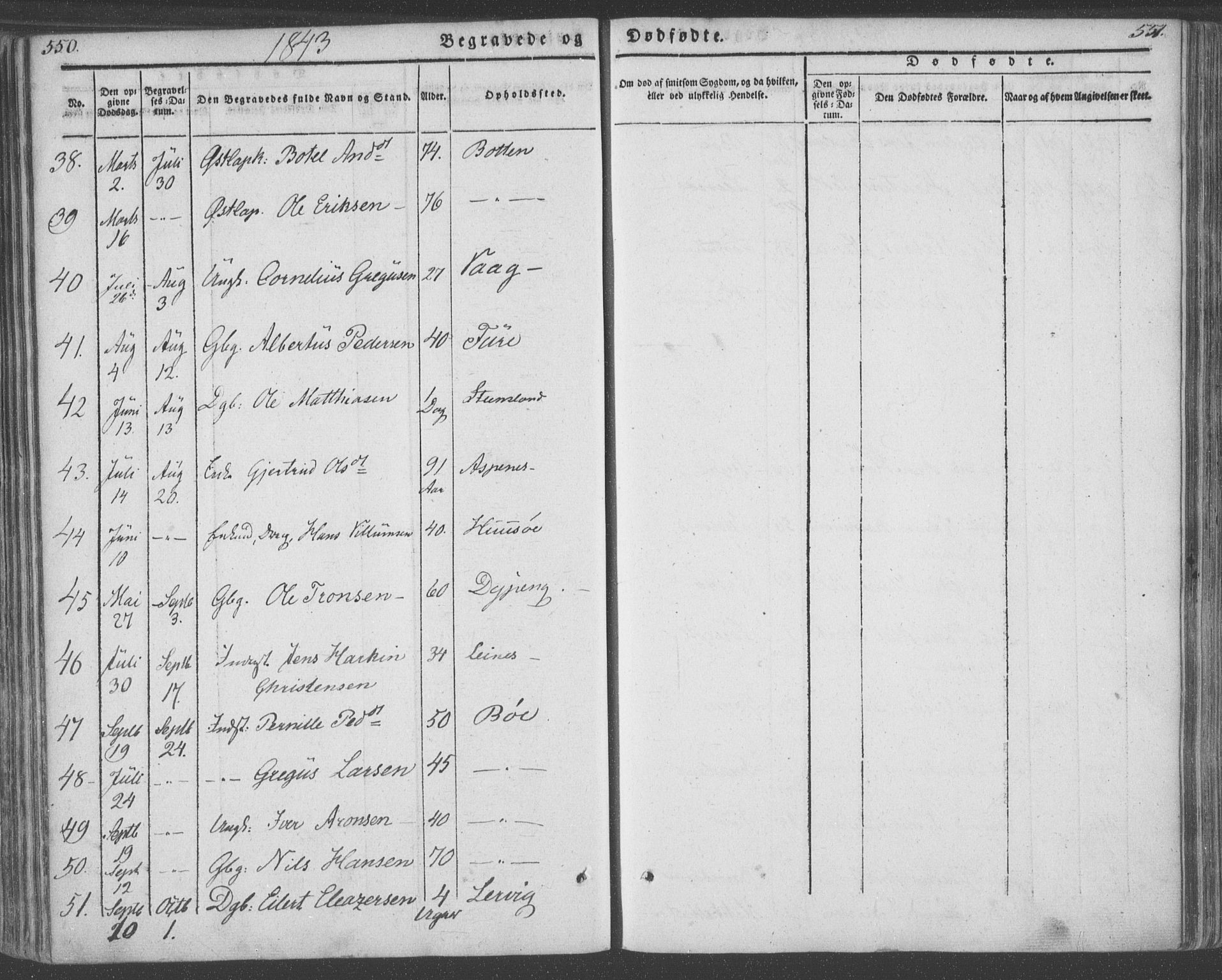 Ministerialprotokoller, klokkerbøker og fødselsregistre - Nordland, AV/SAT-A-1459/855/L0799: Parish register (official) no. 855A07, 1834-1852, p. 550-551