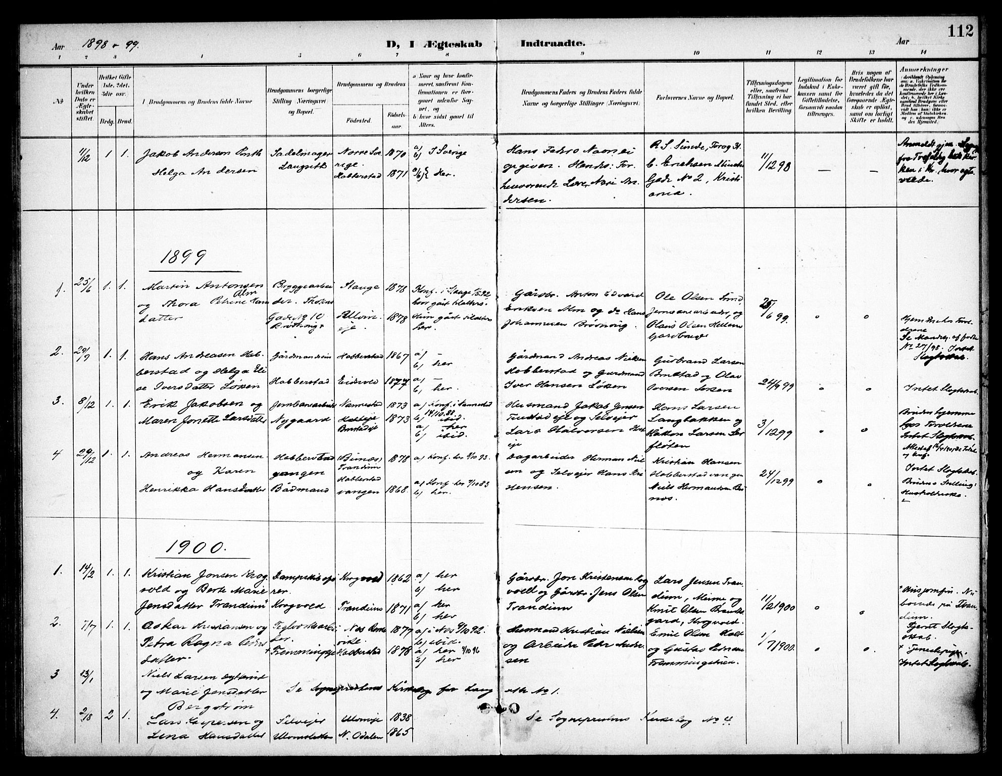 Eidsvoll prestekontor Kirkebøker, SAO/A-10888/F/Fb/L0003: Parish register (official) no. II 3, 1898-1909, p. 112
