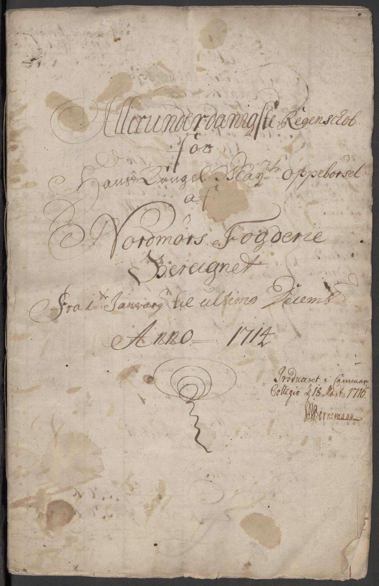 Rentekammeret inntil 1814, Reviderte regnskaper, Fogderegnskap, AV/RA-EA-4092/R56/L3748: Fogderegnskap Nordmøre, 1714-1715, p. 4