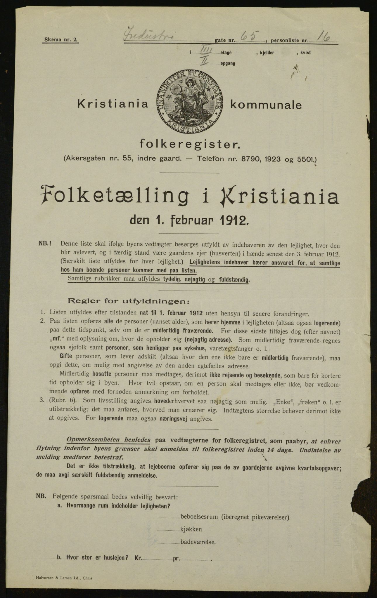 OBA, Municipal Census 1912 for Kristiania, 1912, p. 44099